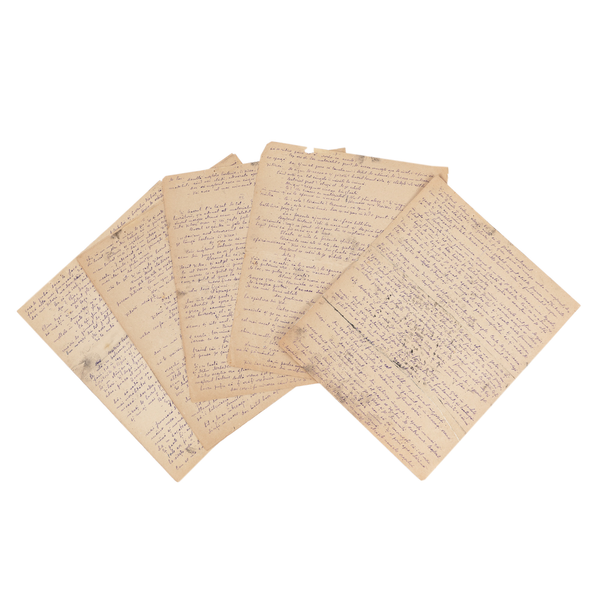 Manuscript "Vanitas", by Ion Agârbiceanu, with handwritten signature (8 pages)