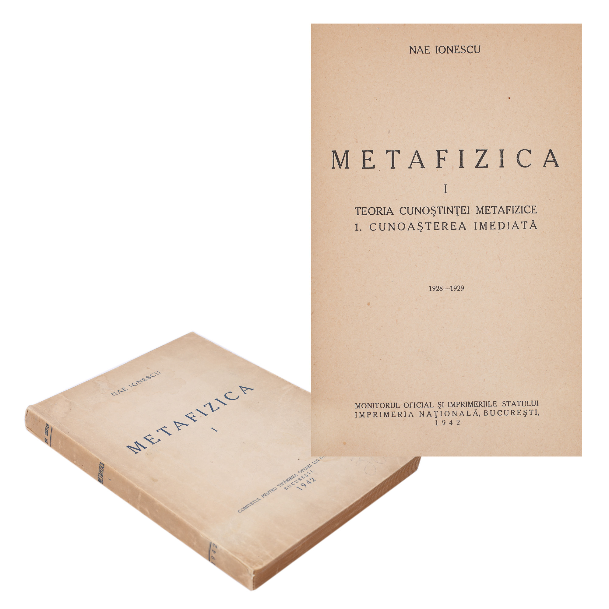 ”Metafizica”, de Nae Ionescu, București, 1942