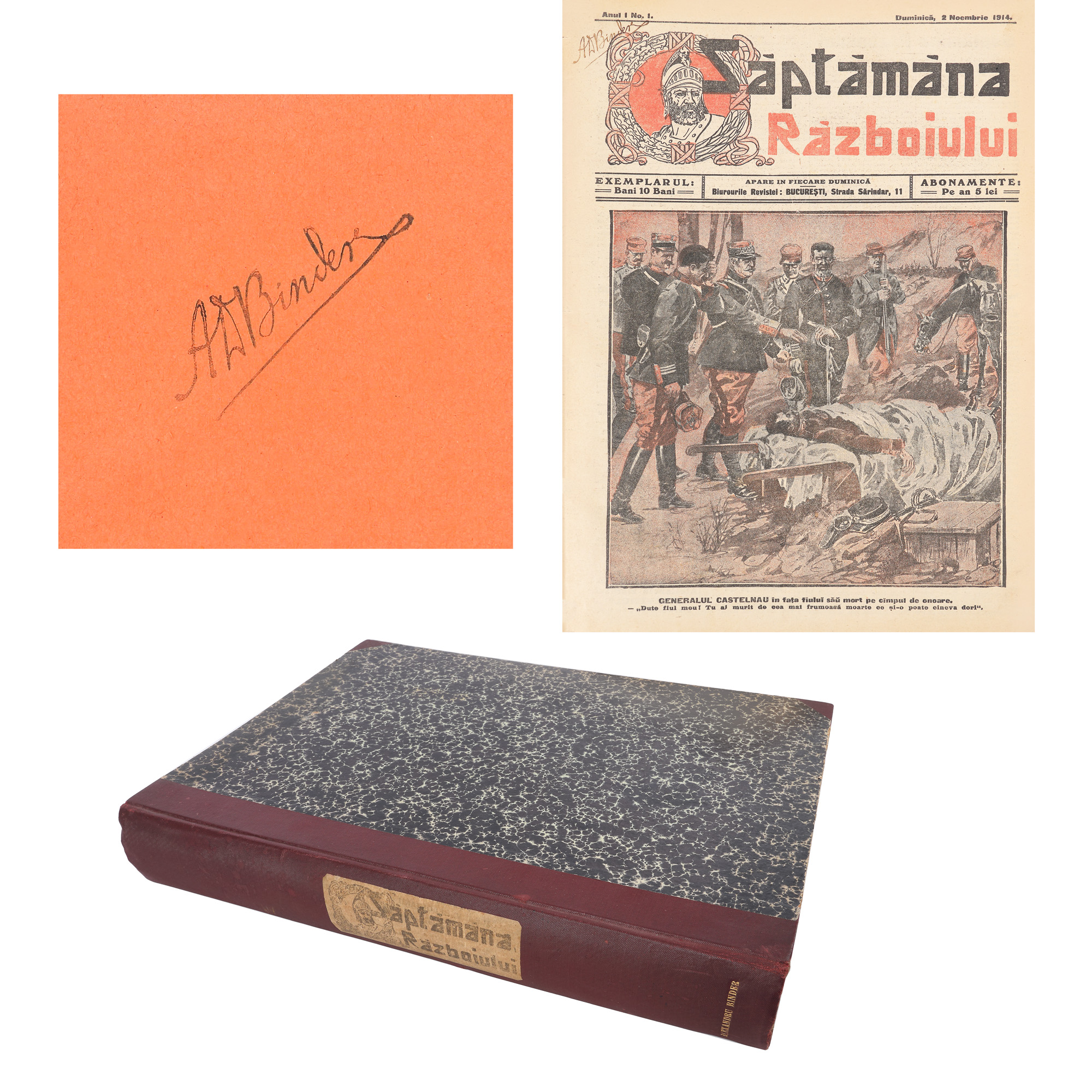 The collection of the magazine "Săptămâna Războiului" ("War week"), years I-III, 1914-1916, comes from the Sașa Pană library