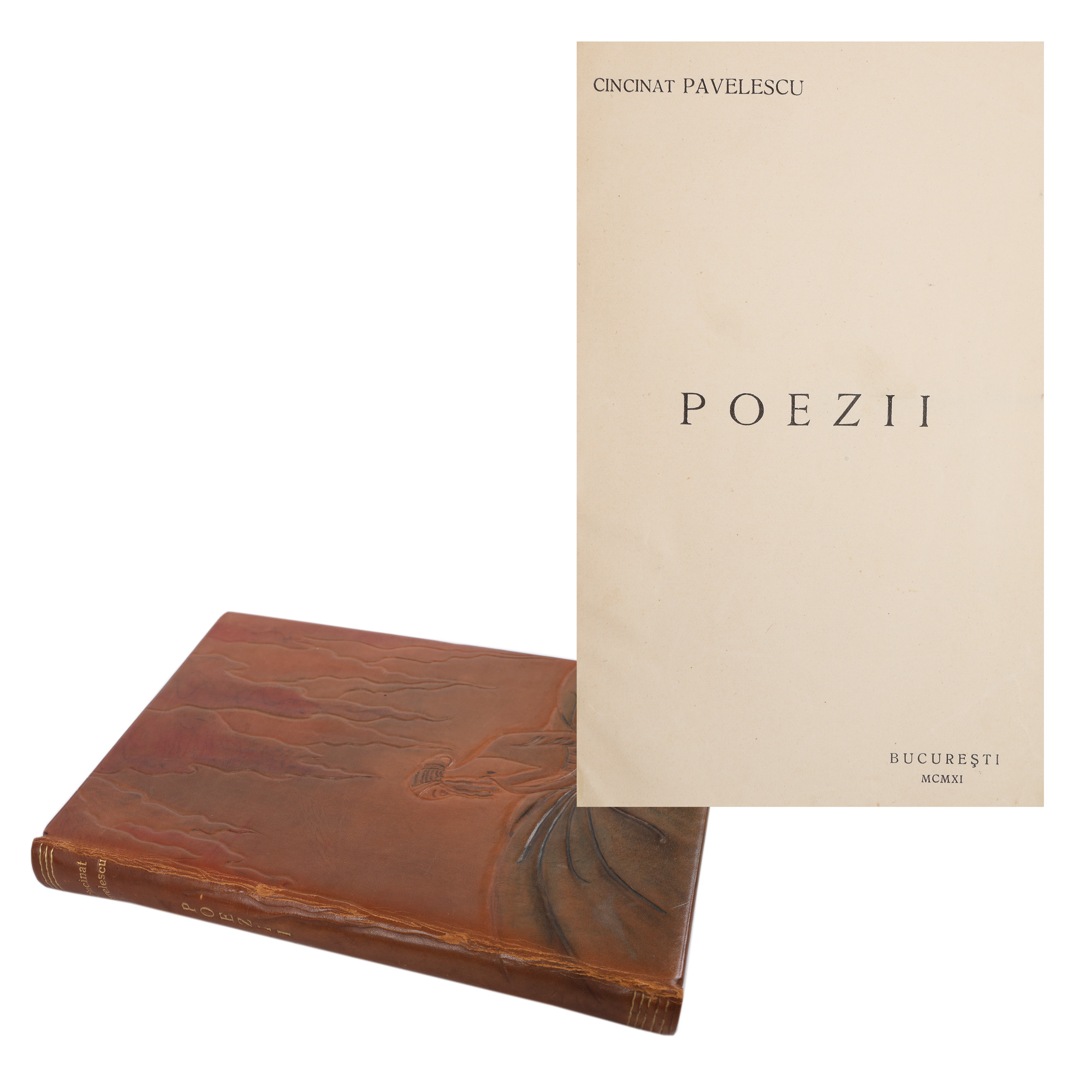 "Poezii" ("Poems"), by Cincinat Pavelescu, editio princeps, Bucharest, 1911, comes from the Dan Nasta collection