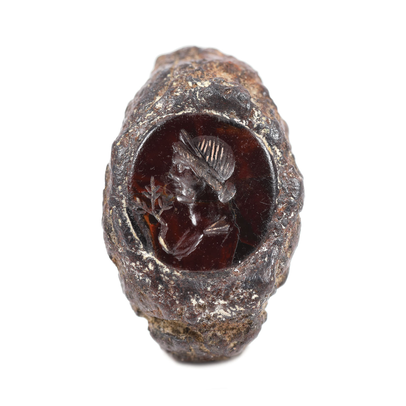 Xylographed stone ring illustrating Apollo, a fragment, the Roman period, the 1st-2nd century, from the collection of diplomat Vasile Stoica
