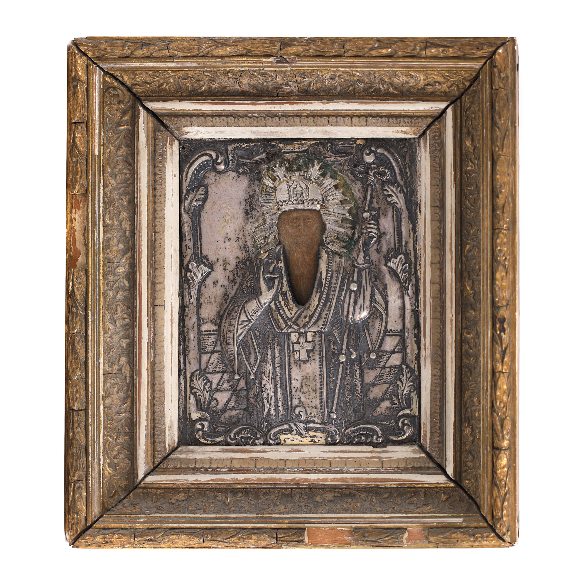 Icon on wood, with silver ferrule, "Saint Haralambos", Romanian school, second half of the 19th century