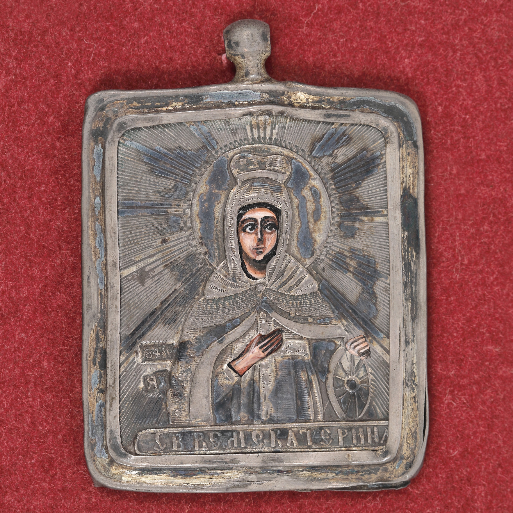 Silver icon, "Saint Catherine", Russian school, mid-19th century