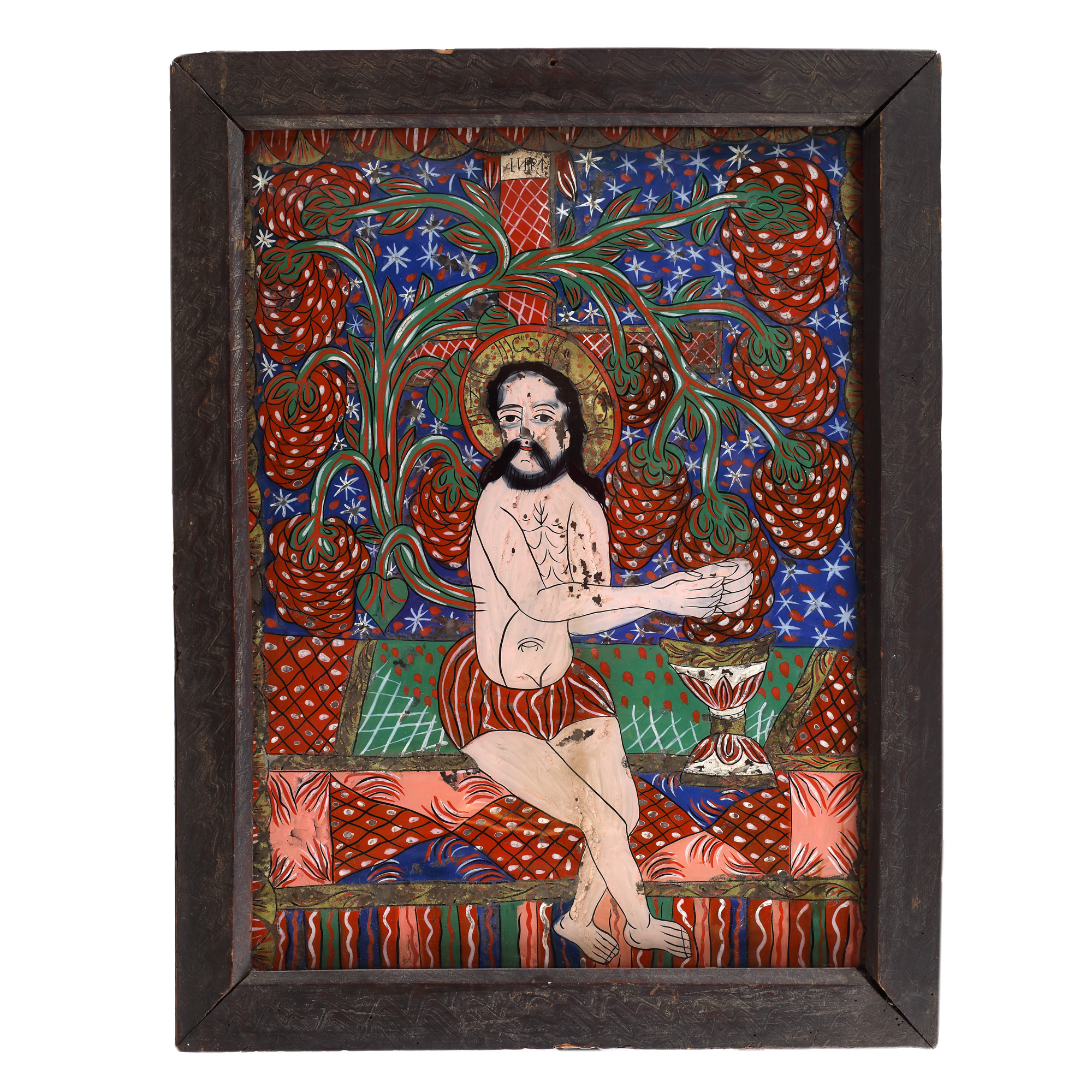 Icon on glass, "Jesus The True Vine", Tămaș from Făgăraș family workshop, probably Petru Tămaș-The Son, second half of the 19th century