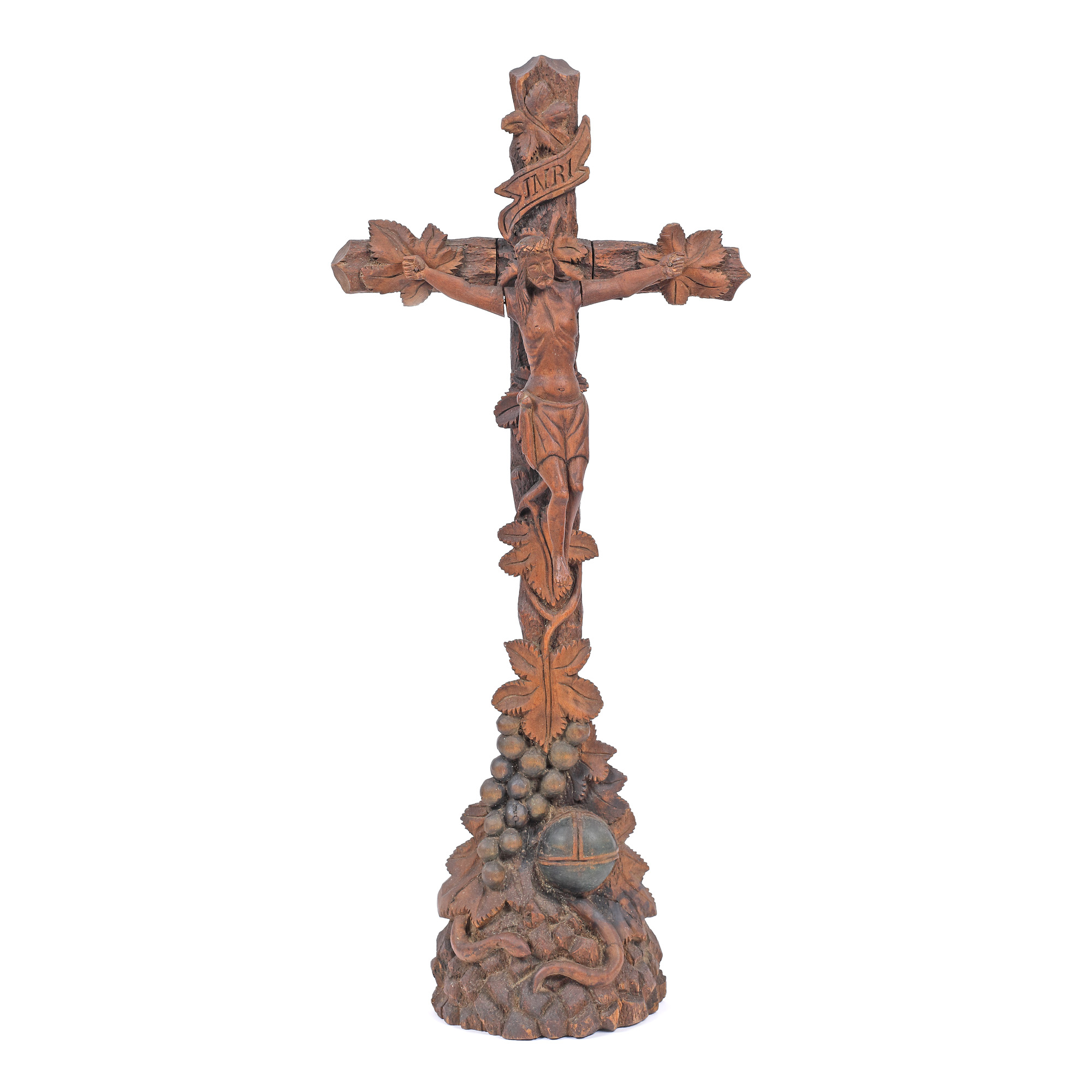 Carved table cross, "Jesus Crucified", Catholic-influenced school, late 19th century