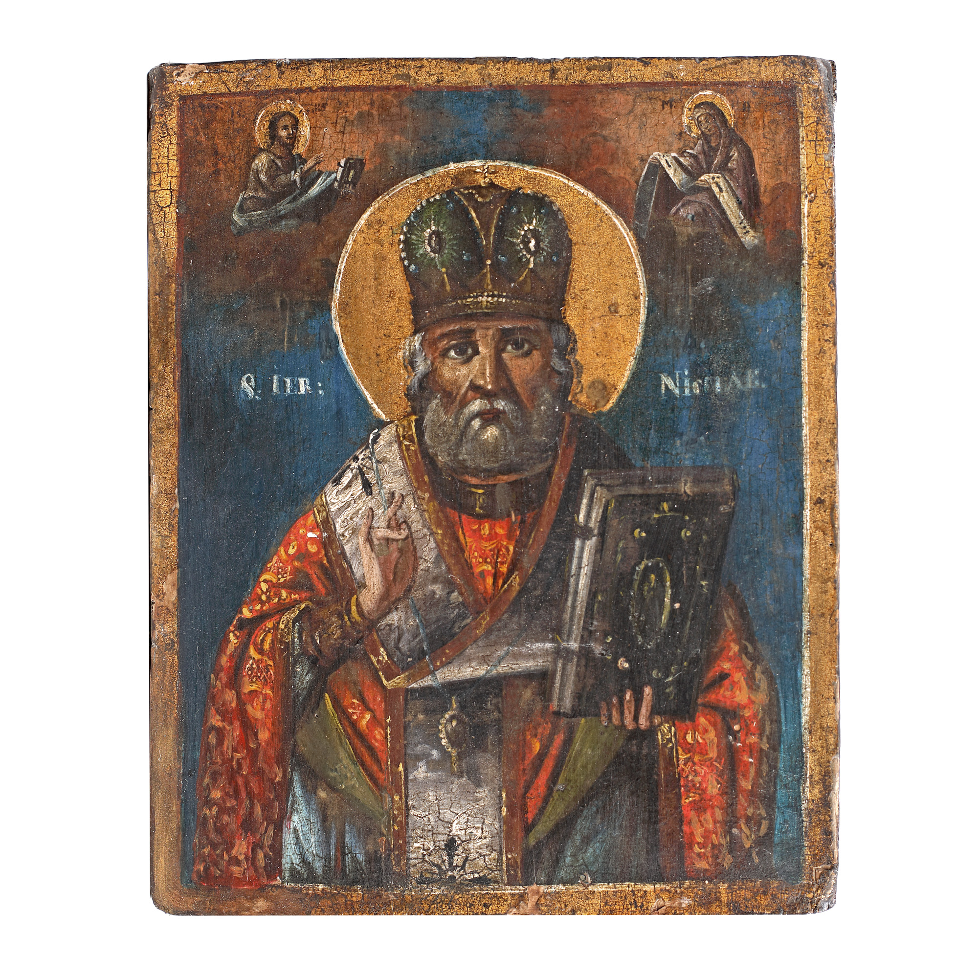 Icoană pe lemn, ”Sfântul Nicolae”, școală românească, jumătatea sec. XIX