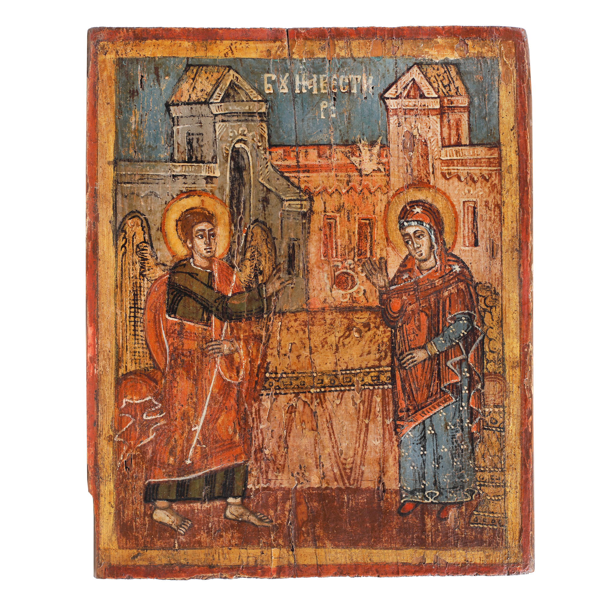 Icon on wood, "The Annunciation", Wallachia, post-Brâncovenesc school, late 18th century