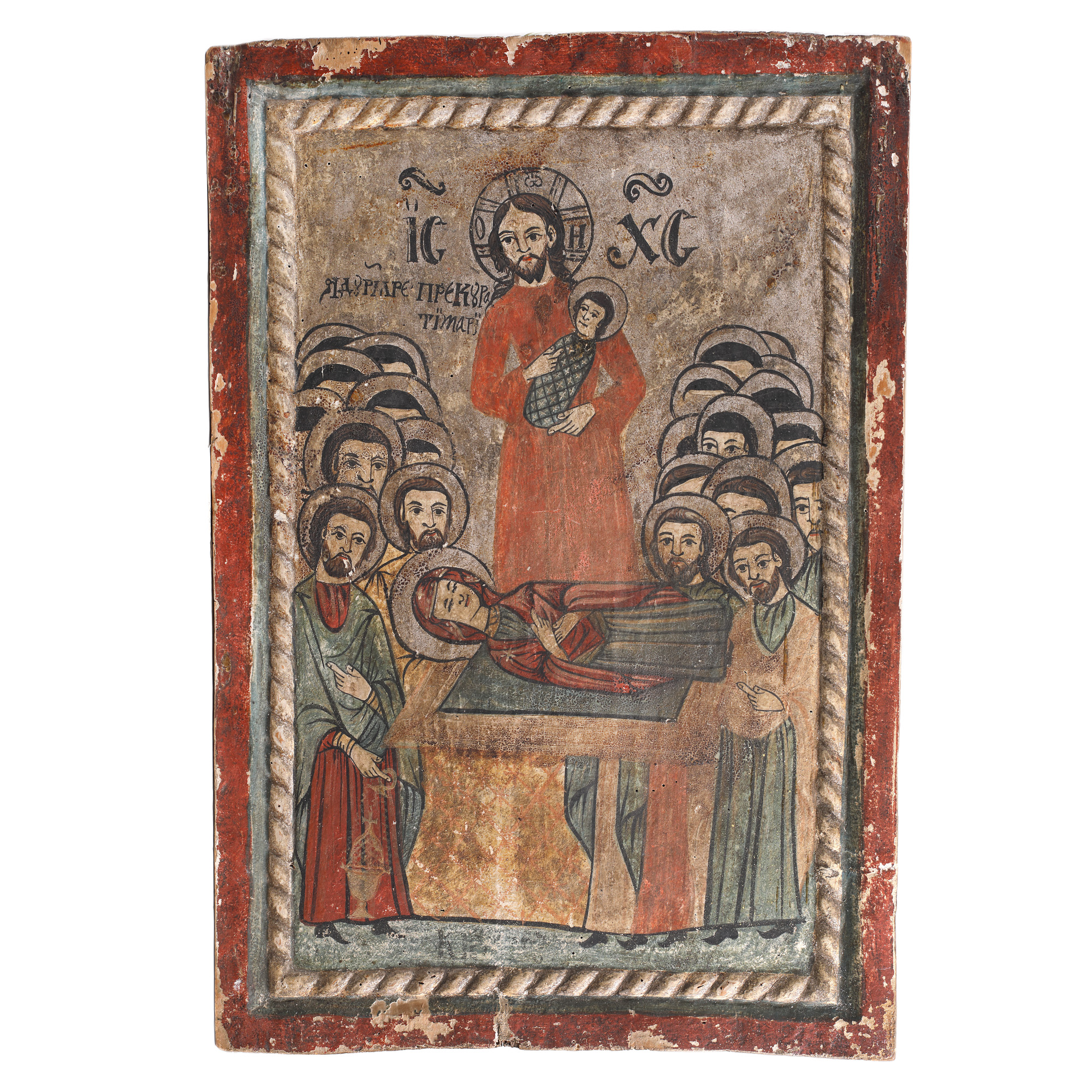 Royal icon on wood, "The Assumption of Mary into Heaven", Transylvanian school, Maramureș workshop, second half of the 17th century, rare collector's item