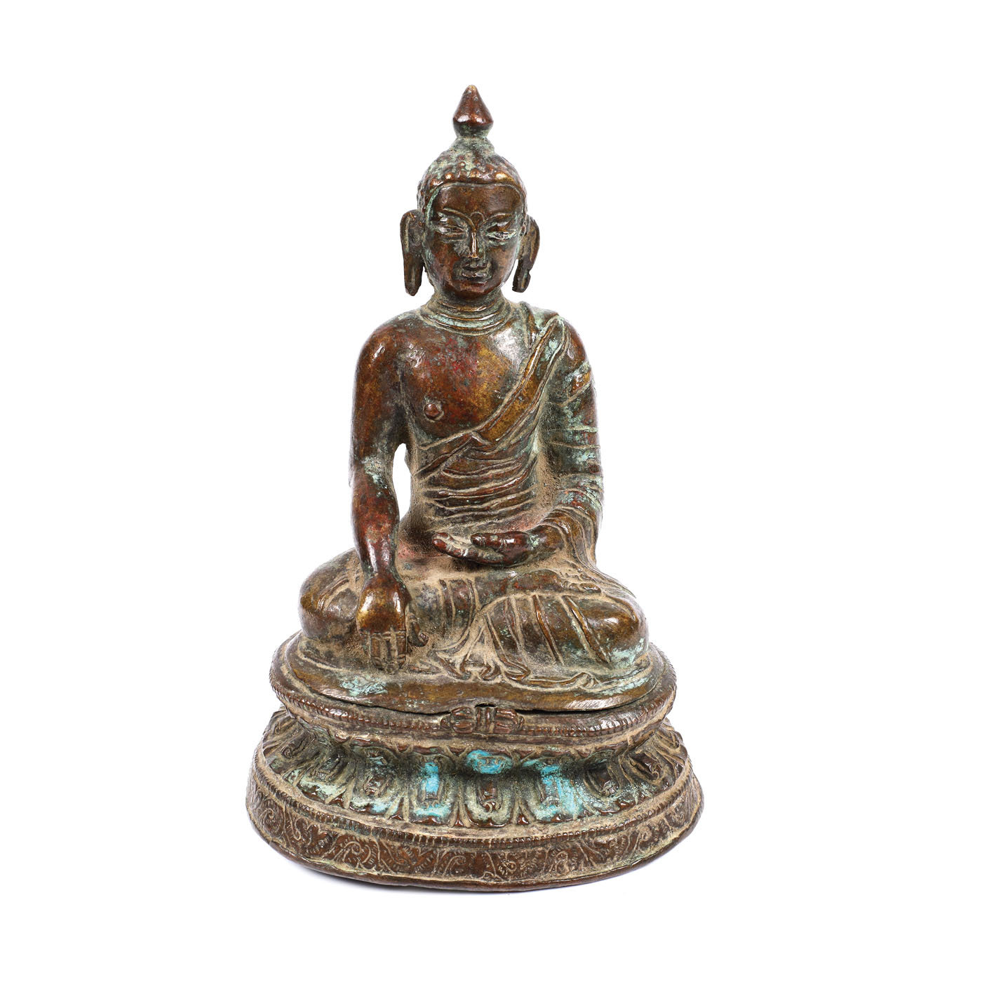 Bronze statuette illustrating Shakyamuni Buddha, probably China, the 17th-18th century