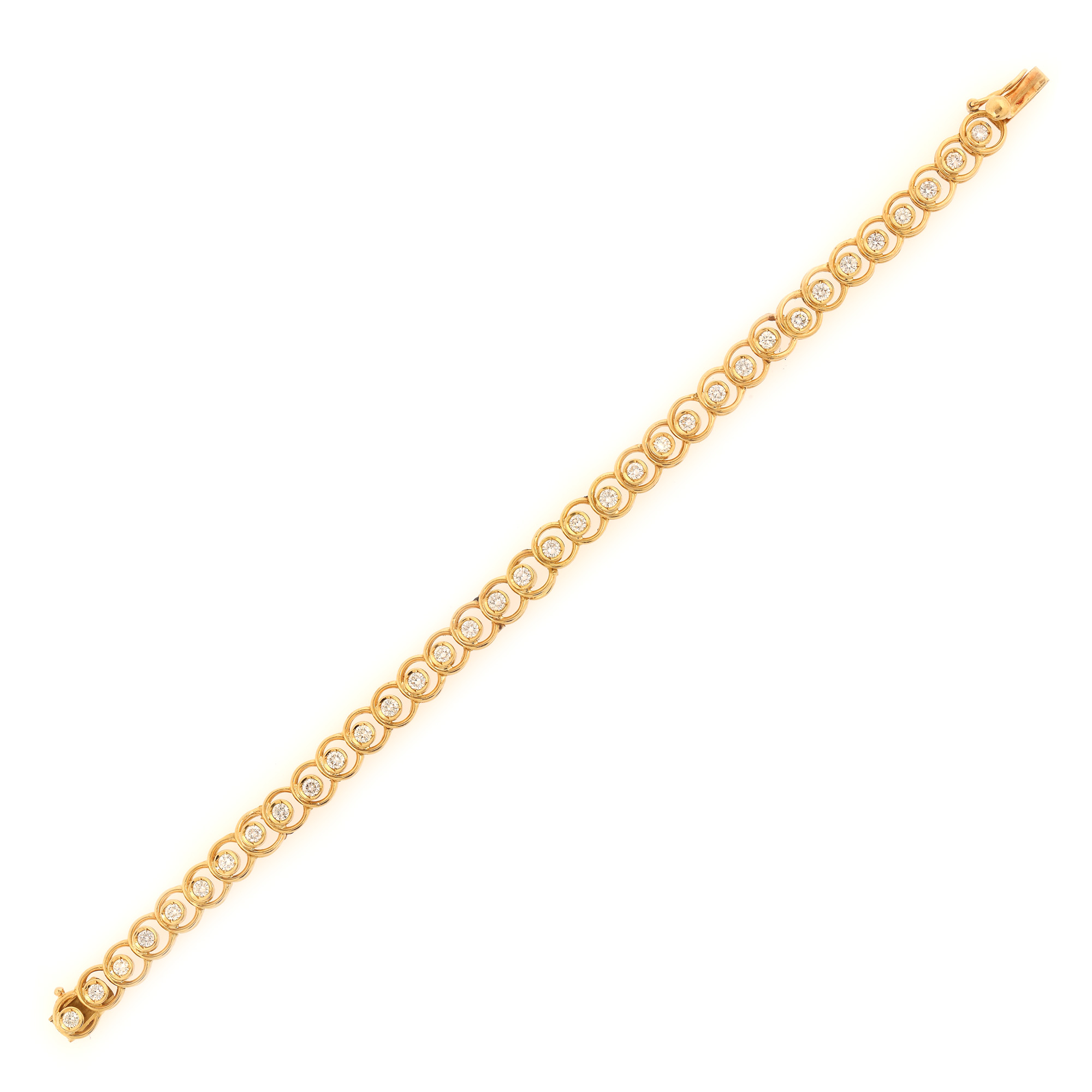 Gold bracelet, adorned with brilliants