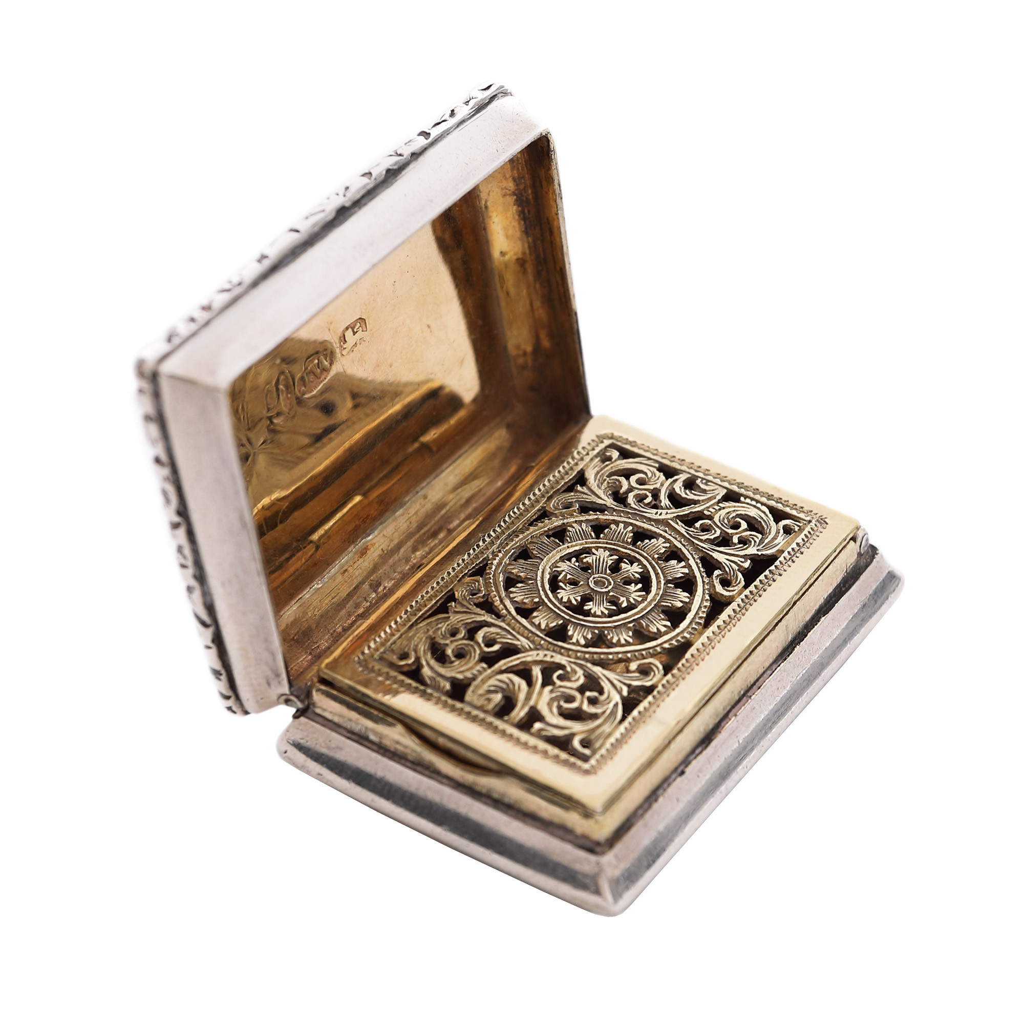 Silver vinaigrette spices box, artisan Joseph Willmore, 1794
