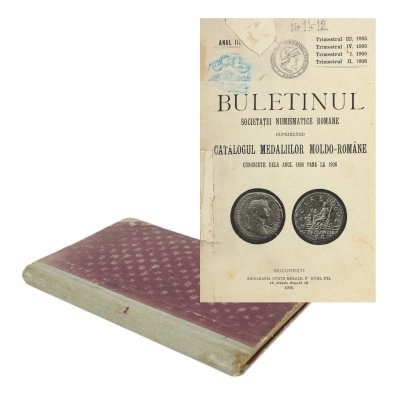 "Buletinul Societății Numismatice Române - Catalogul Medaliilor Moldo-Române cunoscute de la anul 1600 până la 1906" ("The Romanian Numismatic Society Bulletin - Catalogue of All Known Moldavian and Romanian Medals from 1600 until 1906"), Bucharest, 1906, originating from the library of jeweller Theodor Radivon, Royal House supplier