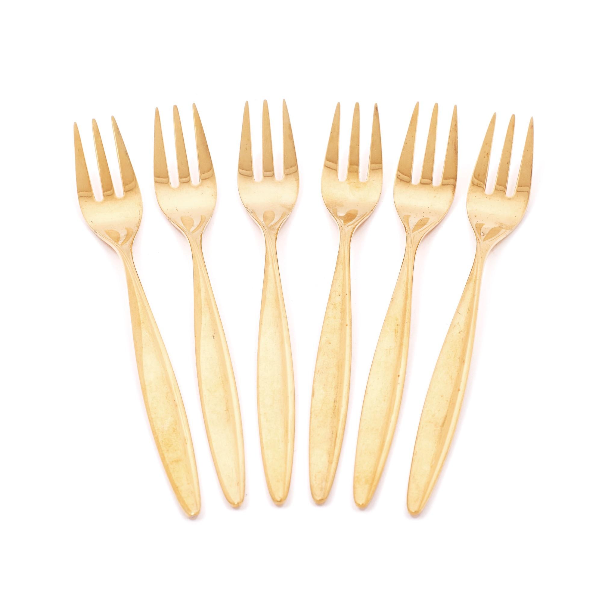 Set de 6 furculițe WMF, din argint aurit