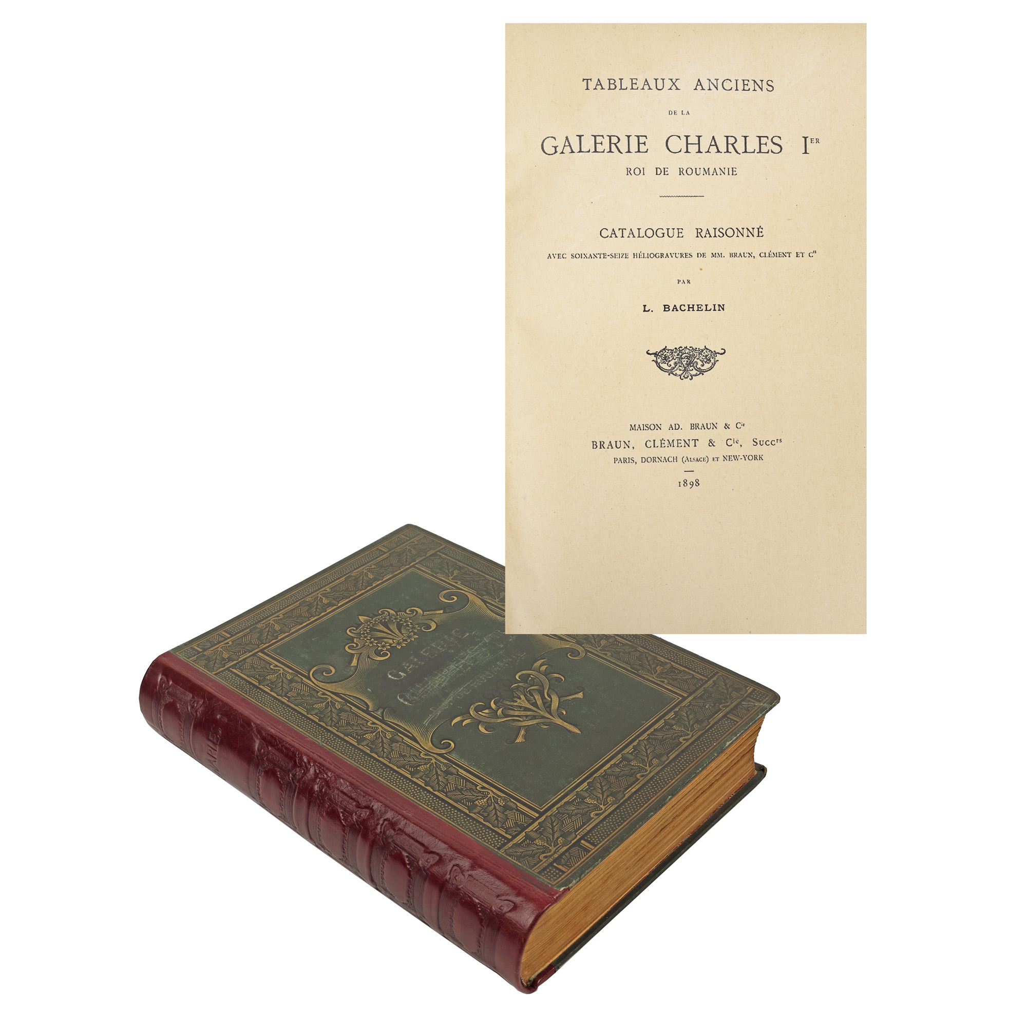 "Galeria de artă a Regelui Carol I al României" ("The Art Gallery of King Charles I of Romania"), by Leo Bachelin, French, containing 74 heliogravures, Paris, 1898, collector's item