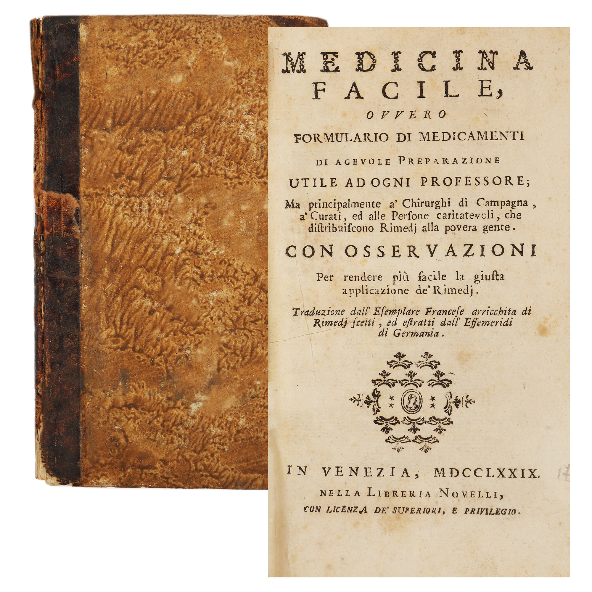 "Formular de medicamente ușor de pregătit" ("Form of easy-to-prepare medicines"), Italian, Venice, 1779, from the collection of the writer Vania Gherghinescu