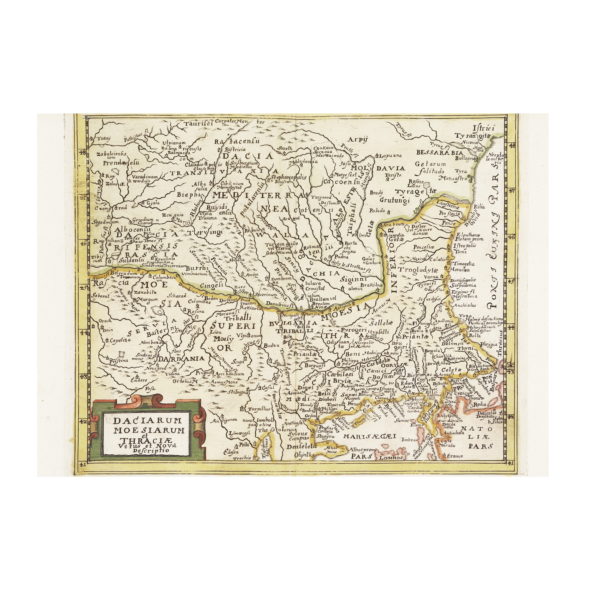 Hartă ”Dacia, Moesia și Thracia”, de Philip Culver, 1624