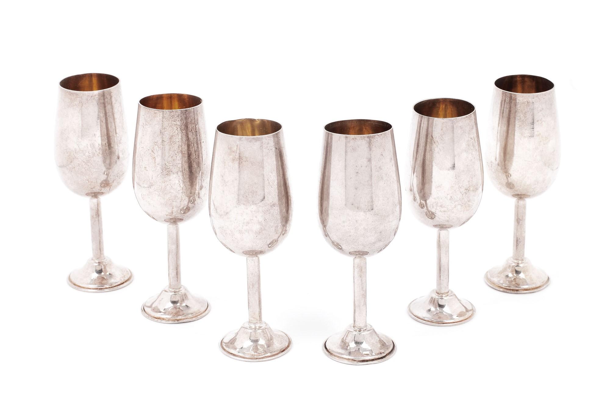 Set de 6 păhărele din argint florentin, pentru băuturi aperitiv