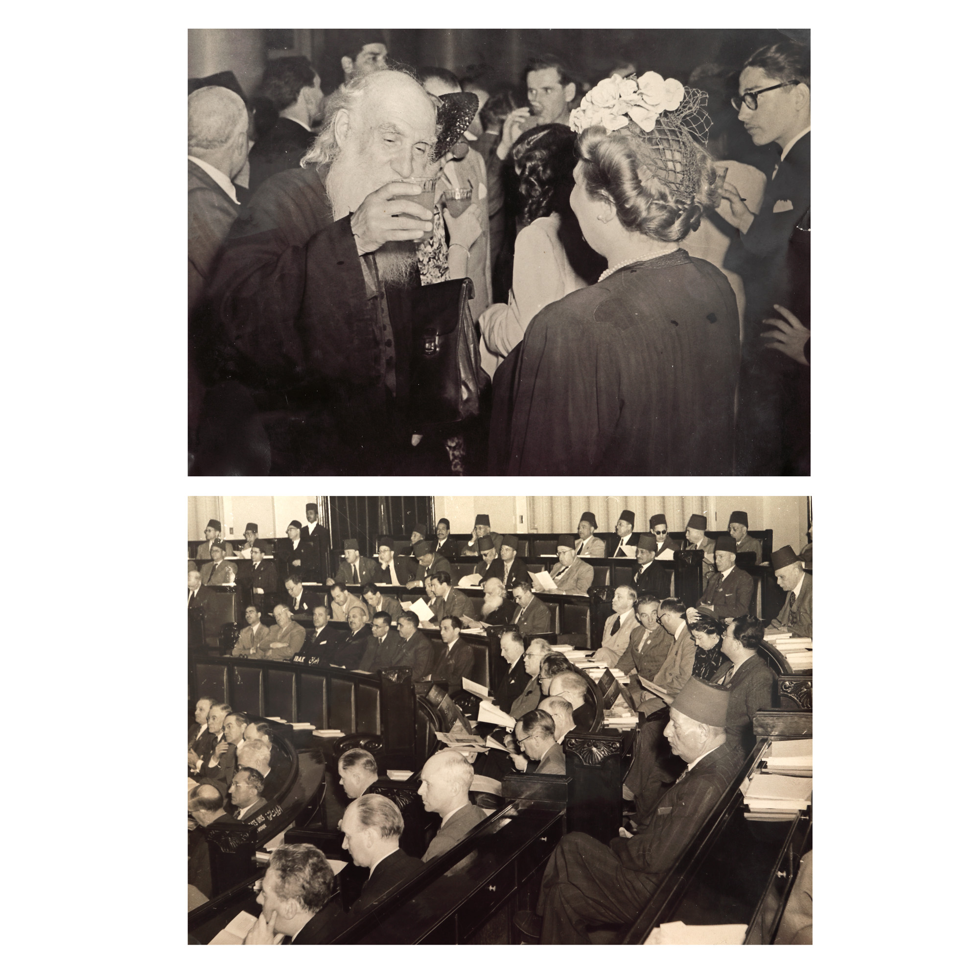 Lot format din două fotografii ilustrându-l pe Gala Galaction, Cairo, 1974, provine din colecția istorică Șerban Țuculescu-Maria Galaction
