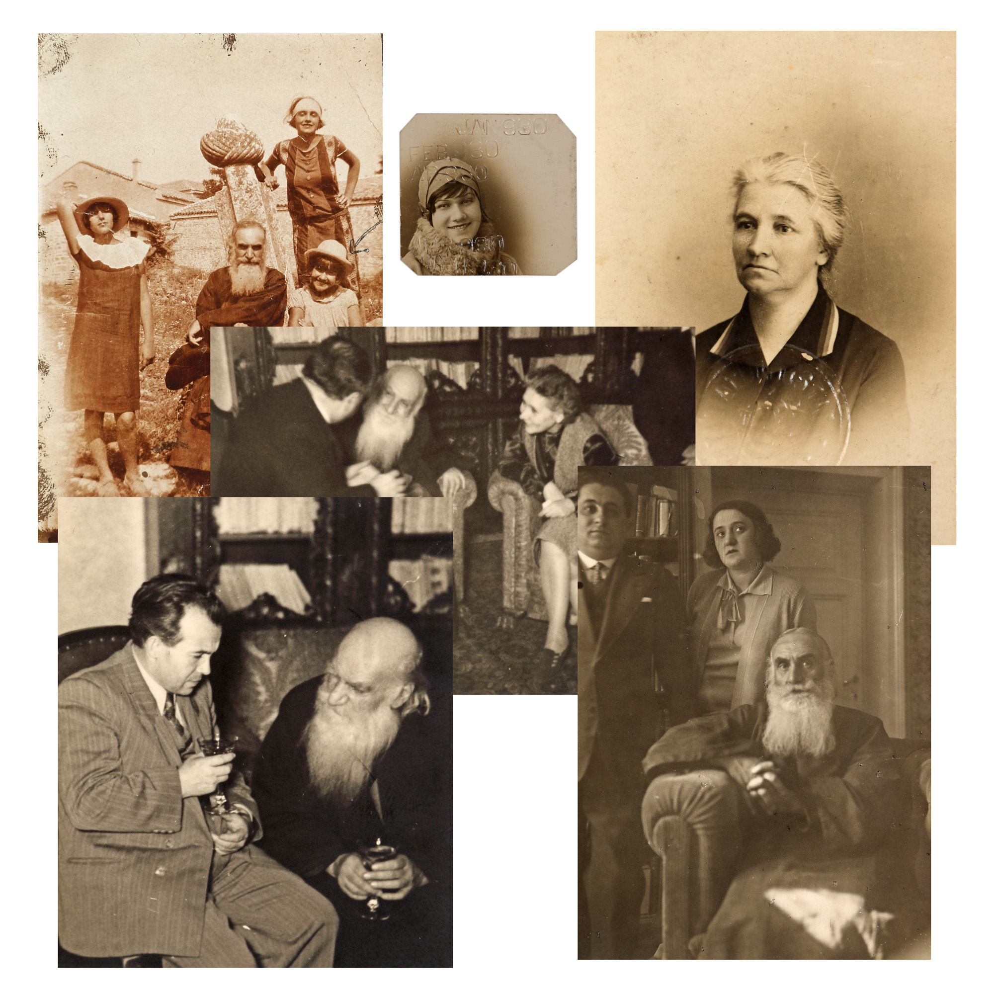 Lot consisting of six photographs depicting Gala Galaction and his family, cca. 1930, from the historical collection Șerban Țuculescu-Maria Galaction