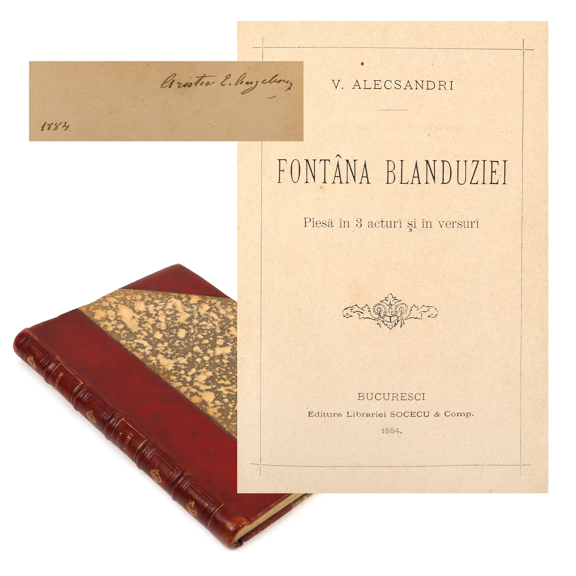 ”Fântâna Blanduziei”, de Vasile Alecsandri, ediție princeps, București, 1884