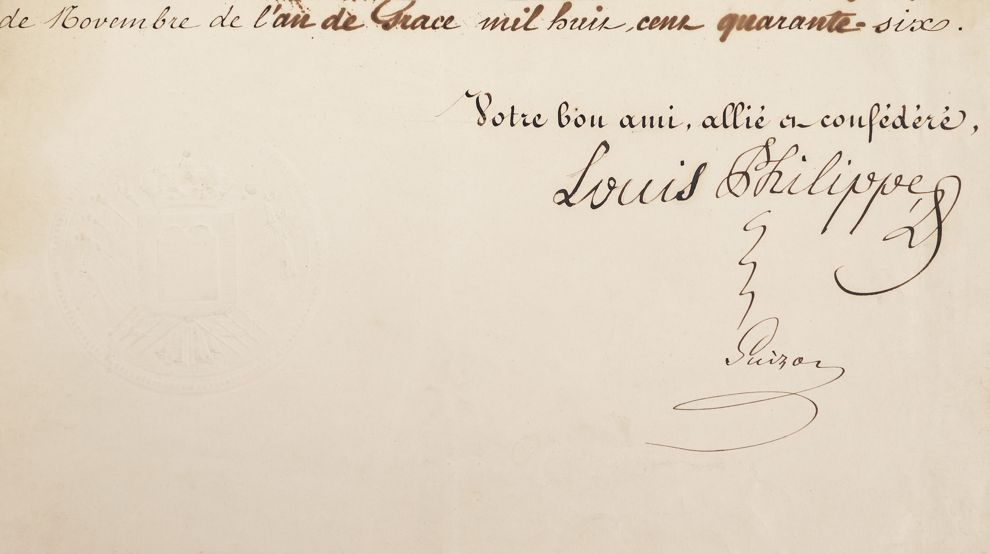 Semnătura olografă a Regelui  Franței Louis Philippe (1830-1848)