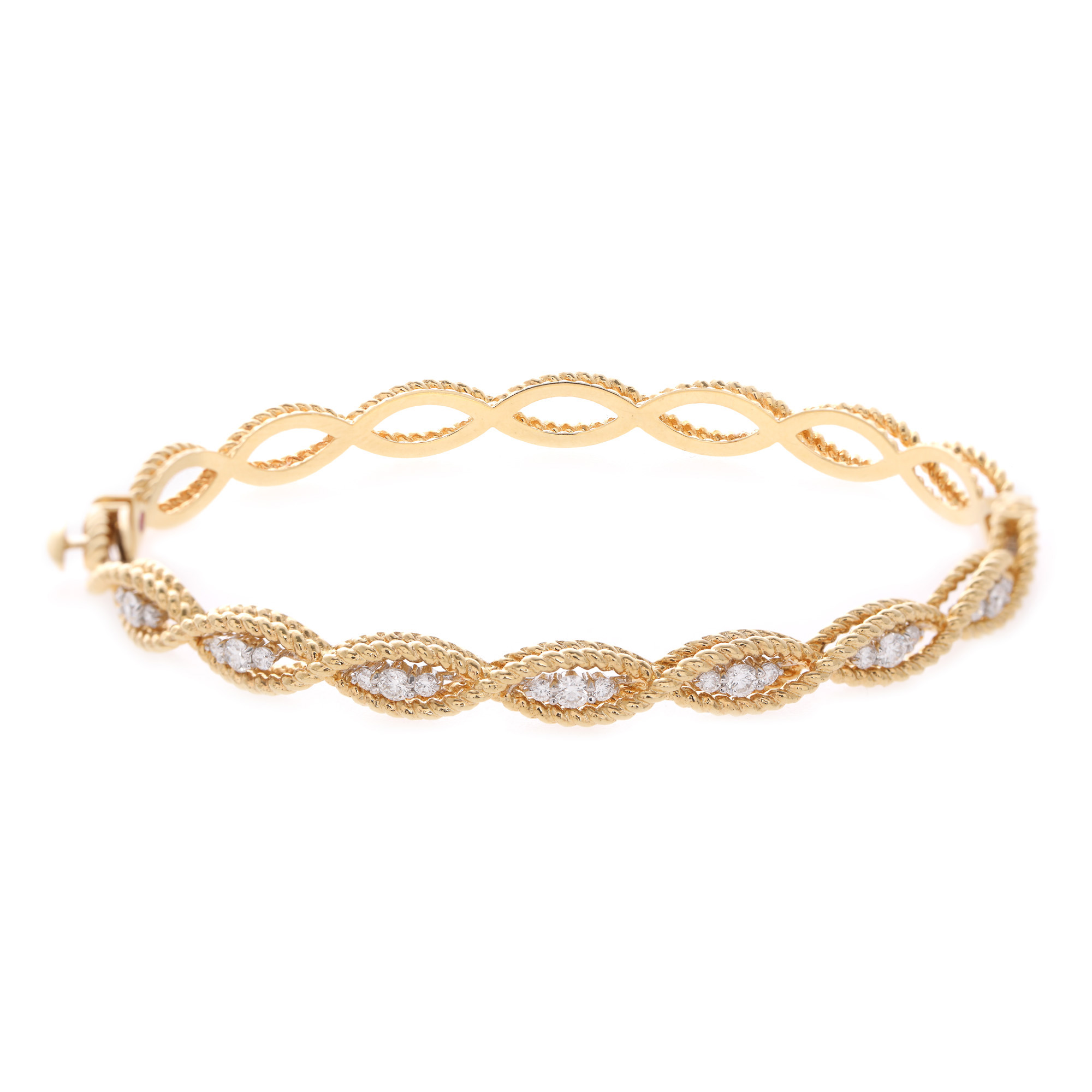 Roberto Coin gold bracelet, decorated with diamonds