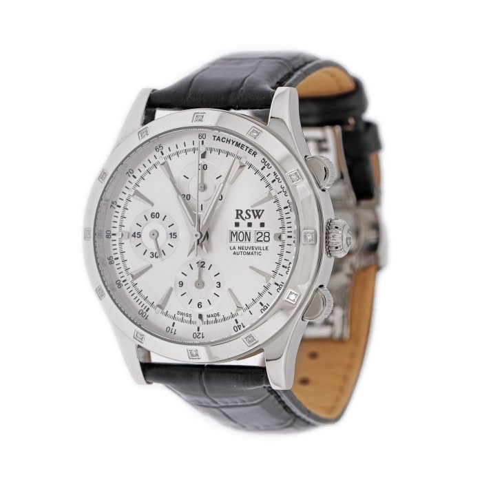 RSW La Neuveville wristwatch, with diamonds, men's, original box