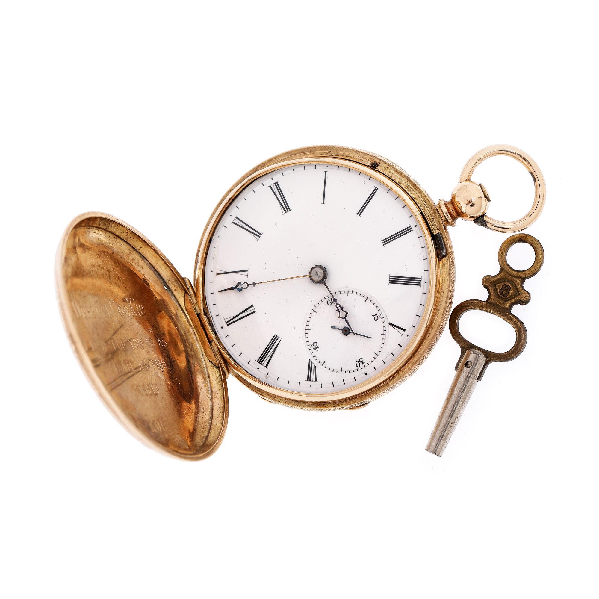 Ceas Cylinder, unisex, din aur, de buzunar