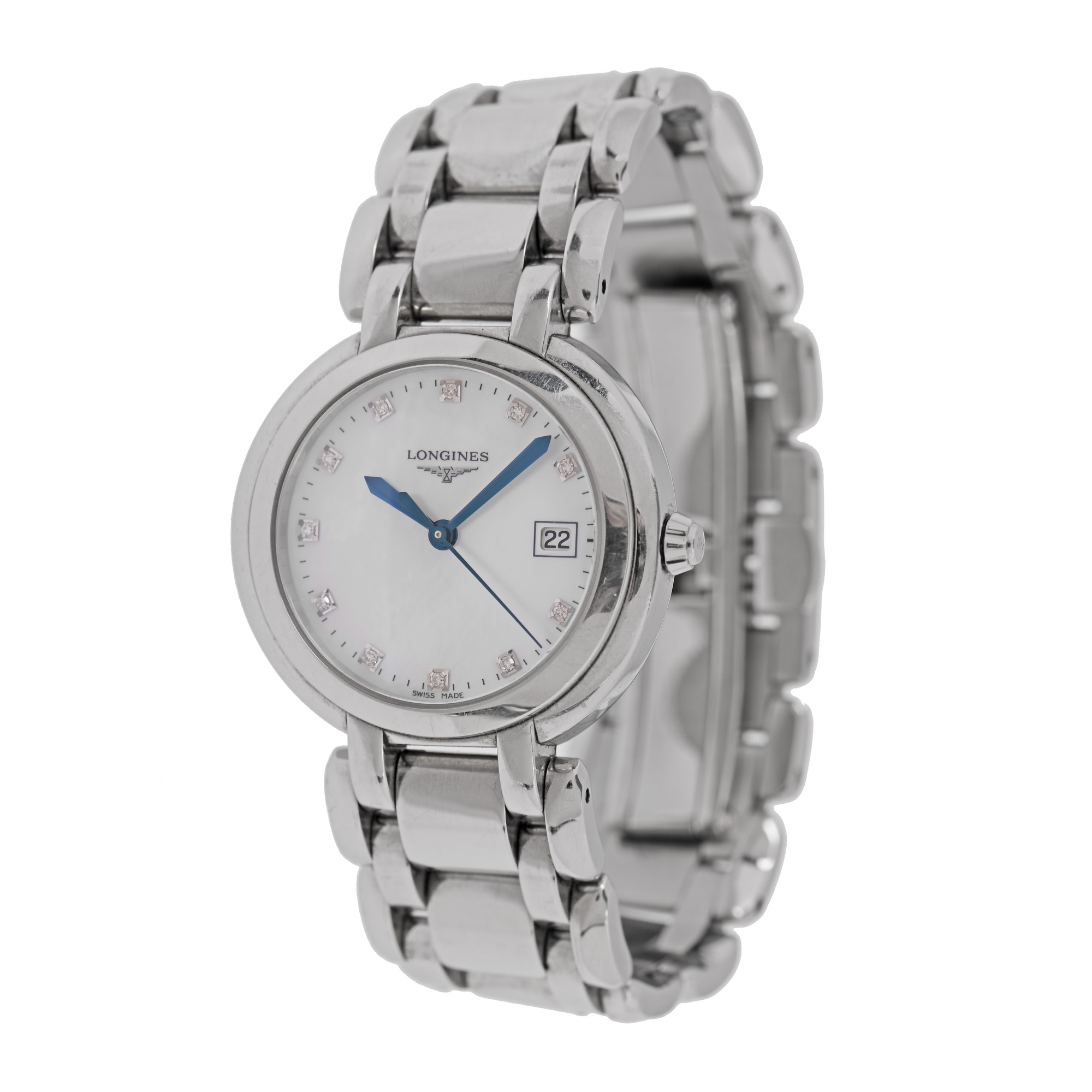 Longines Primaluna wristwatch, with diamonds, women's
