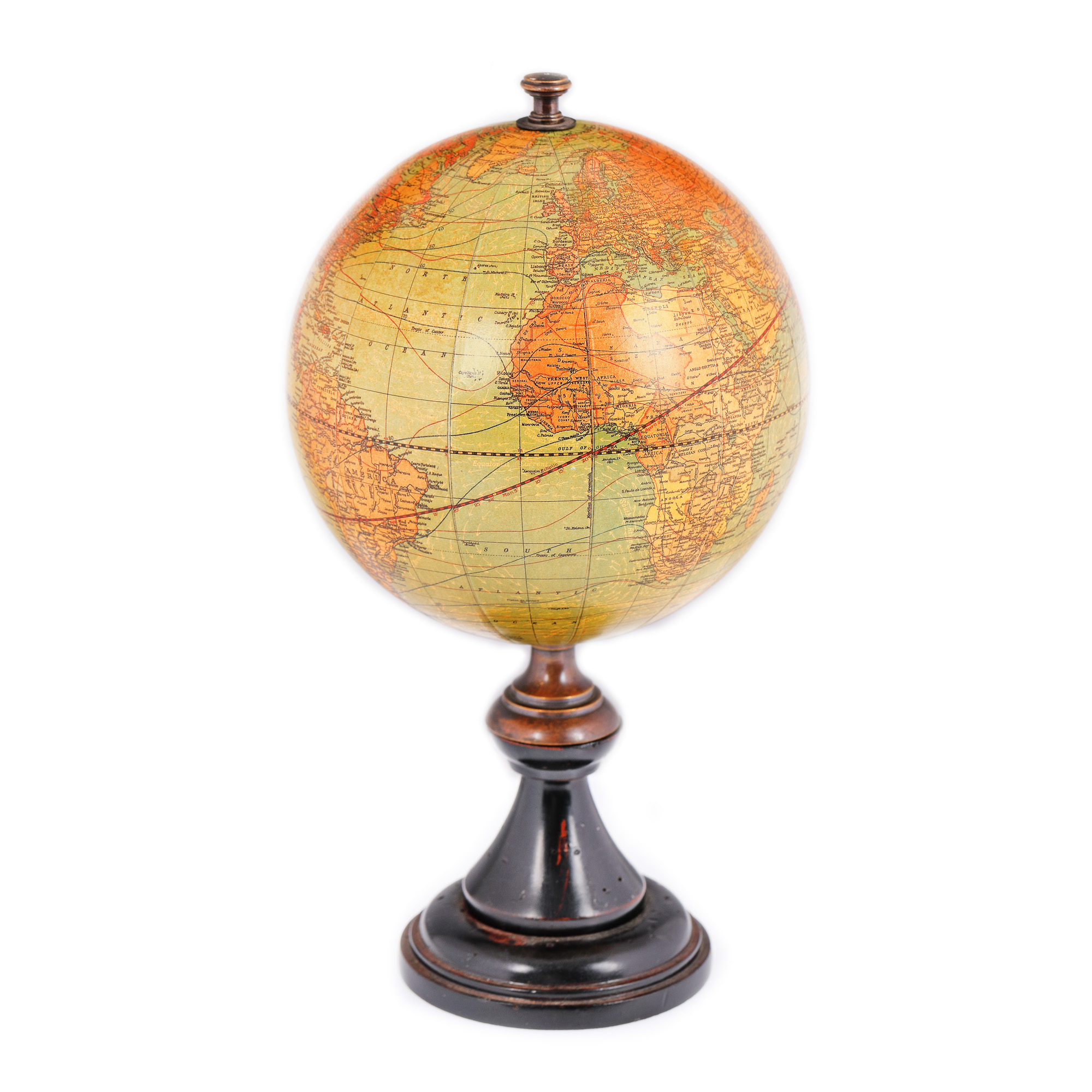 Terrestrial globe for working desk, Weber Costello & Co, United States of America, 1921