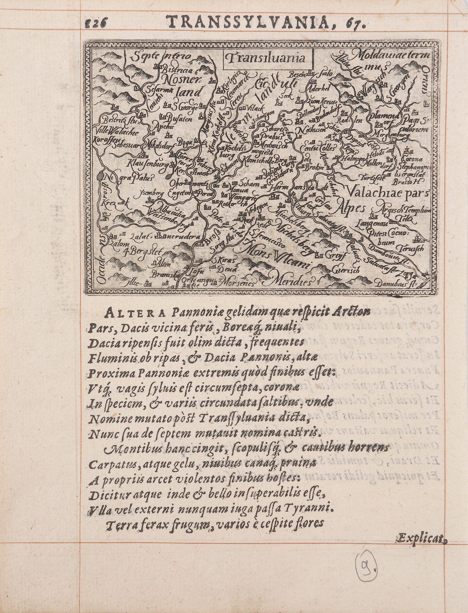 Hartă ”Transilvania și Ungaria”, de Abraham Ortelius, ediția Orbis Terrarum, Antwerp, 1588