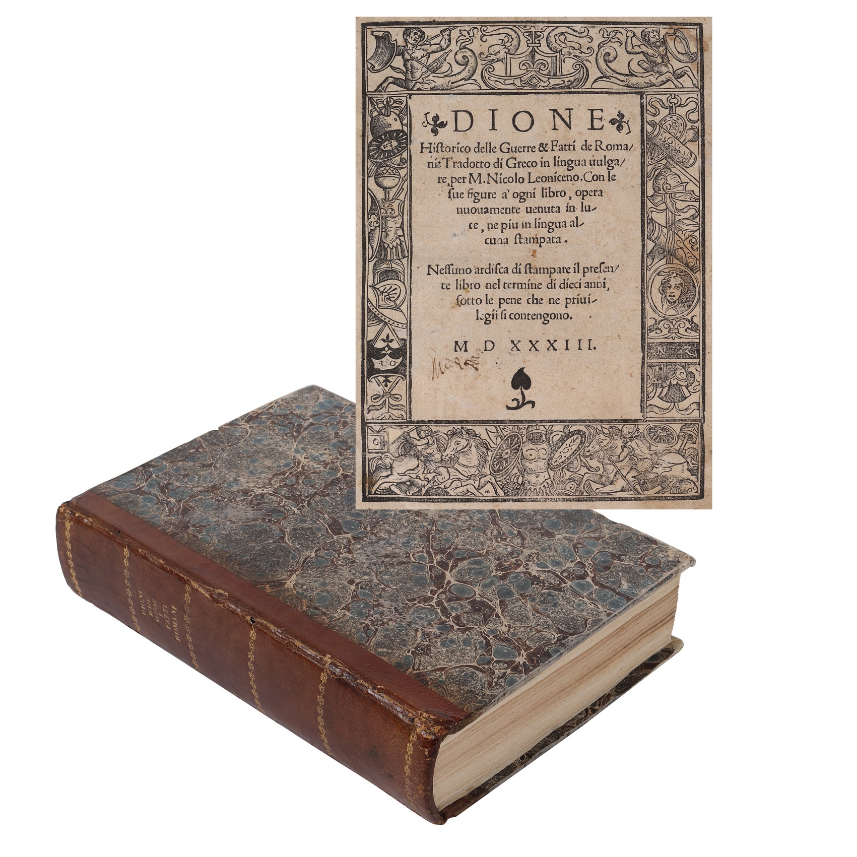 ”Războaiele și faptele romanilor”, de Dio Cassius, ediție princeps, italiană, 1533, de colecție