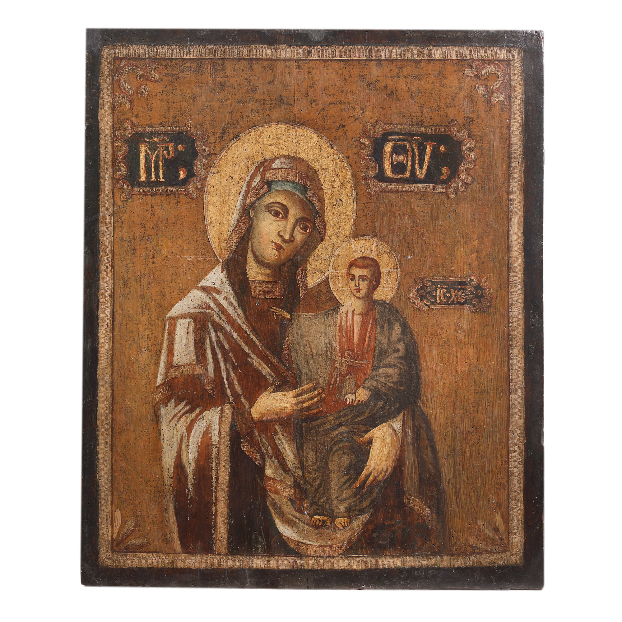 Imperial icon on wood, "The Mother of God (Hodighitria)", Romanian school, the second half of the 19th century, from the collection of painter Honoriu Crețulescu