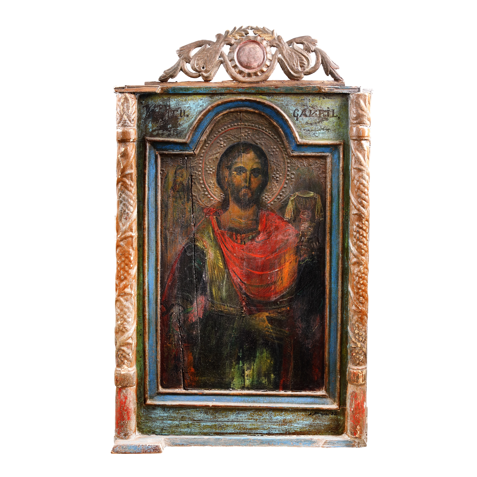 Imperial icon on wood, "Saint Archangel Gabriel", Transylvanian school, 18th century (restored in the 80s by Nicolae Maniu)