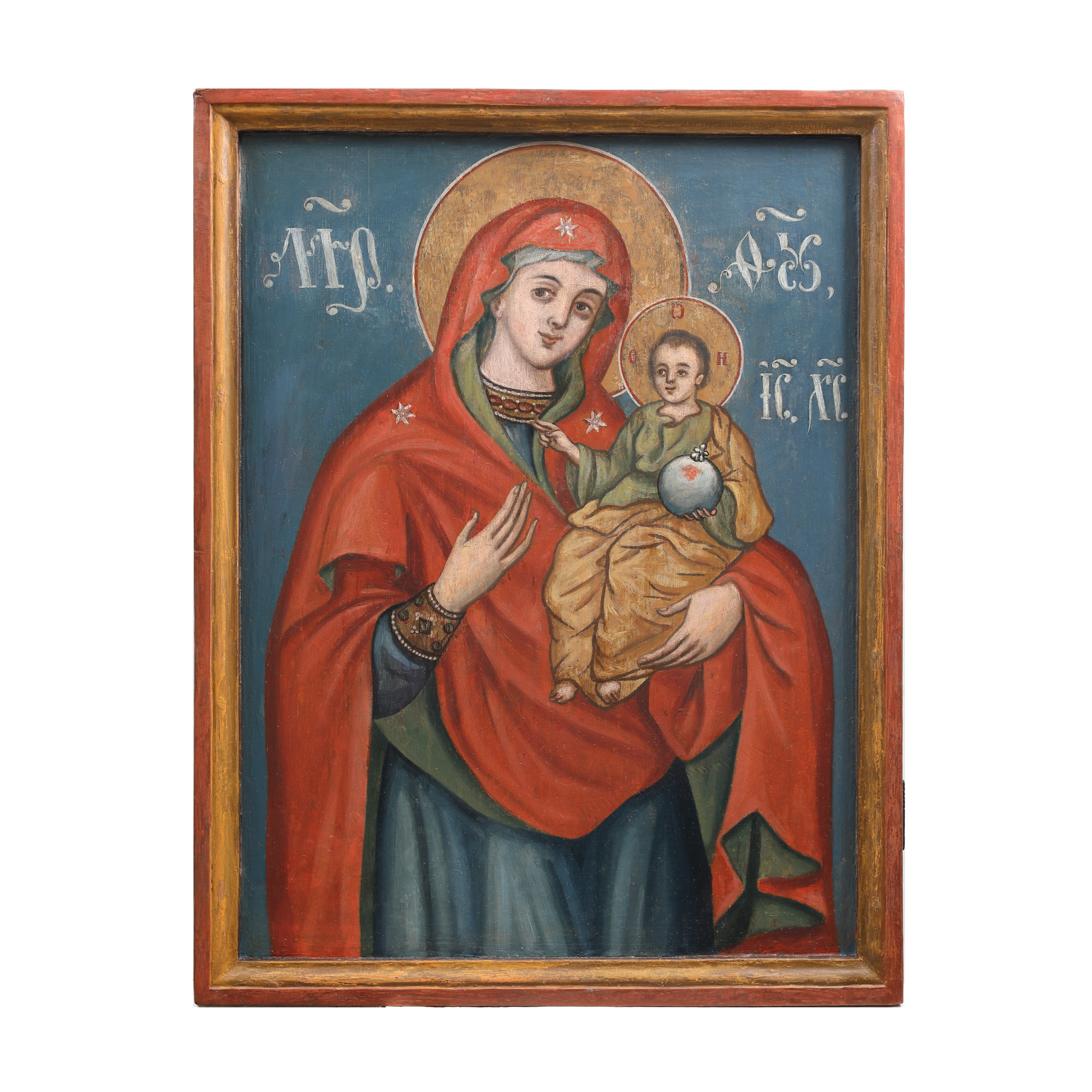 Imperial icon on wood, "Mother of God with Baby Jesus", Transylvanian school, the first half of the 19th century