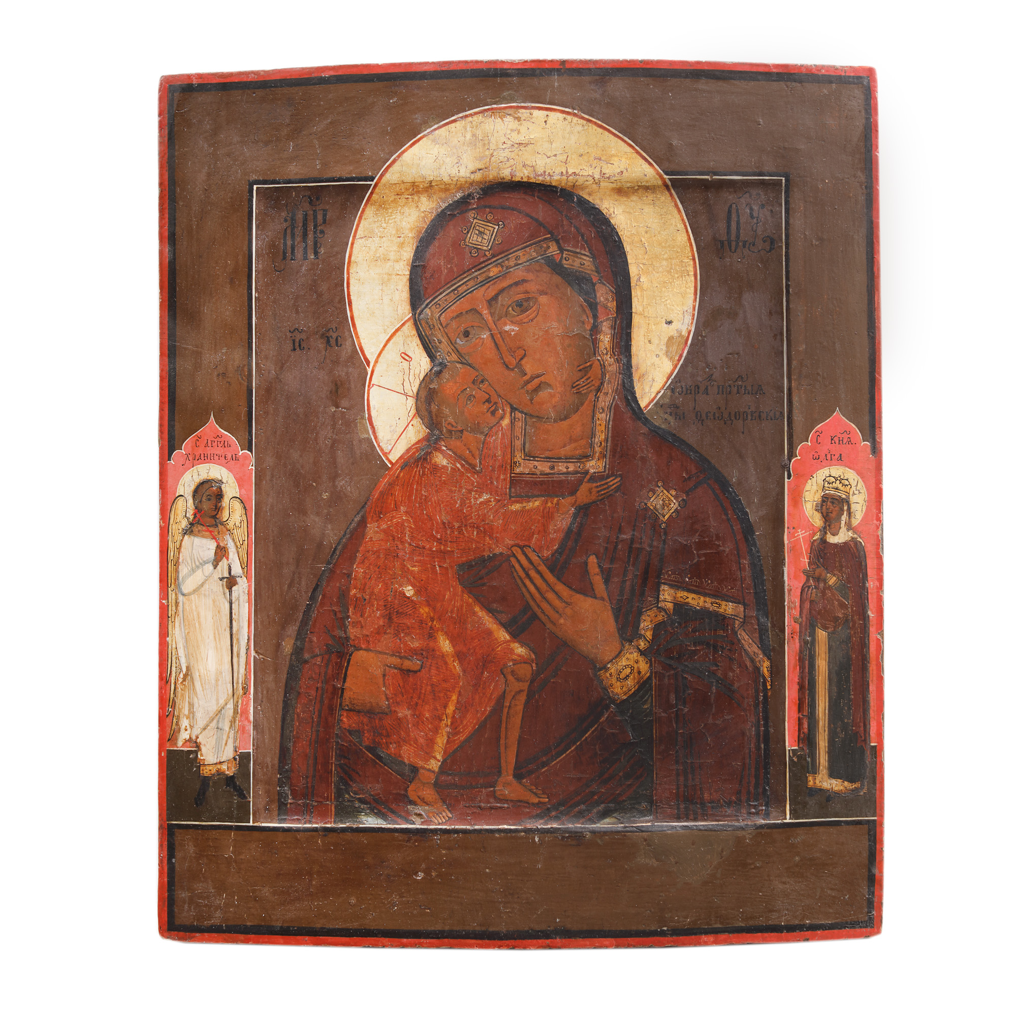 Religious icon on wood, "Mother of God with Baby Jesus", Russian school, the end of the 18th century - the beginning of the 19th century