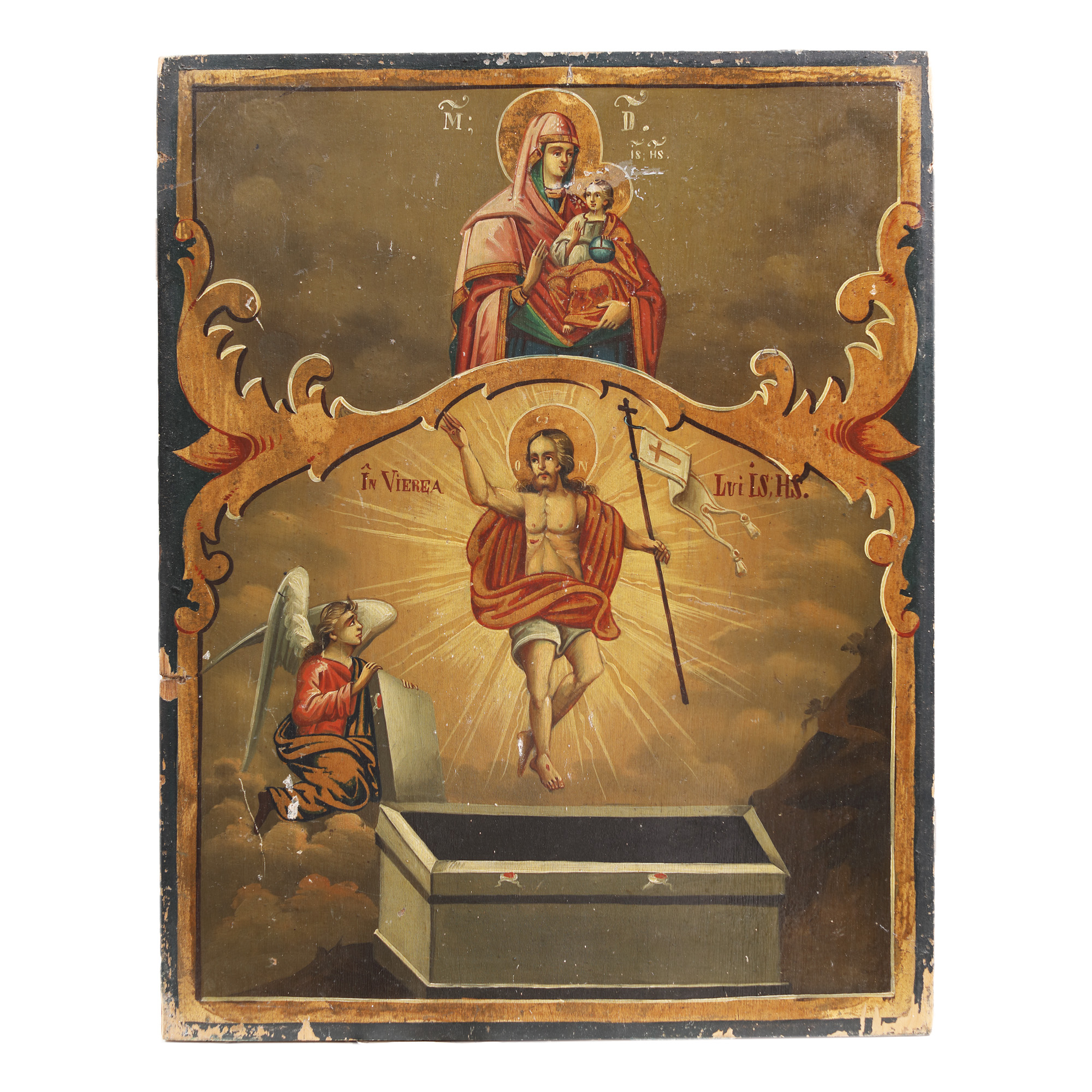 Religious icon on wood, "The Resurrection of the Lord", Romanian school, the second half of the 19th century