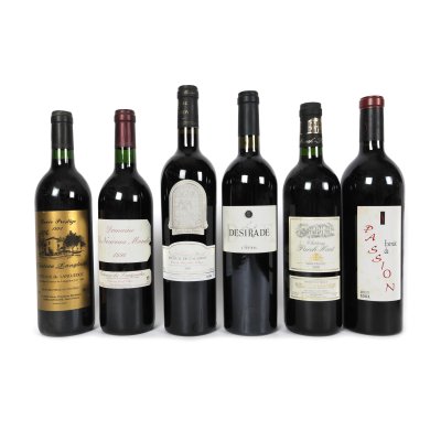 Château Puech-Haut, Saint-Drézéry, 2002, 1st x 0,75l, Côtes du Roussillon Villages, 2002, 1st x 0,75l, Château Langlade, Côteaux du Languedoc, 1993, 1st x 0,75l, Domaine Le Nouveau Monde, 1996, Côteaux du Languedoc, 1996, 1st x 0,75l, Château de Caladroy, Côtes du Roussillon Villages, 2001, 1st x 0,75l, La Desirade, Mas Lavail, Côtes du Roussillon Villages, 1st x 0,75l