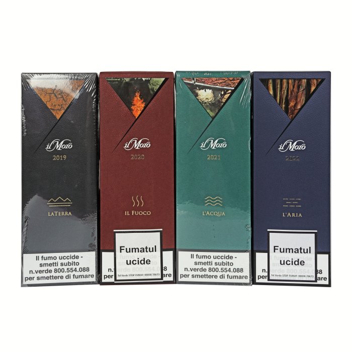 Four cigars, Toscano Il Moro 2019 La Terra, Toscano Il Moro 2020 Il Fuocco,  Toscano Il Moro 2021 L'Acqua, Toscano Il Moro 2022 L'Aria, Italia (4)