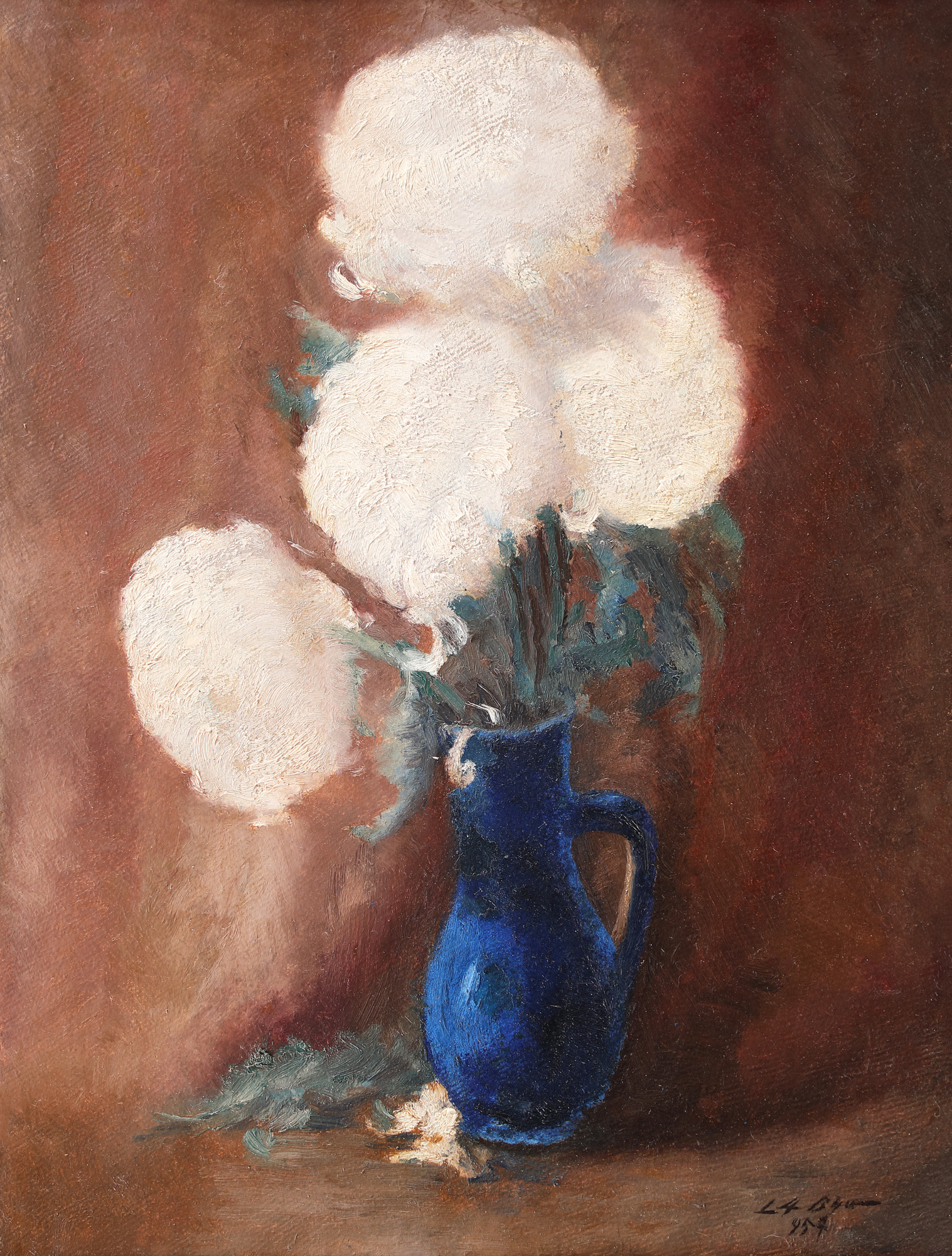 Jug with White Chrysanthemums