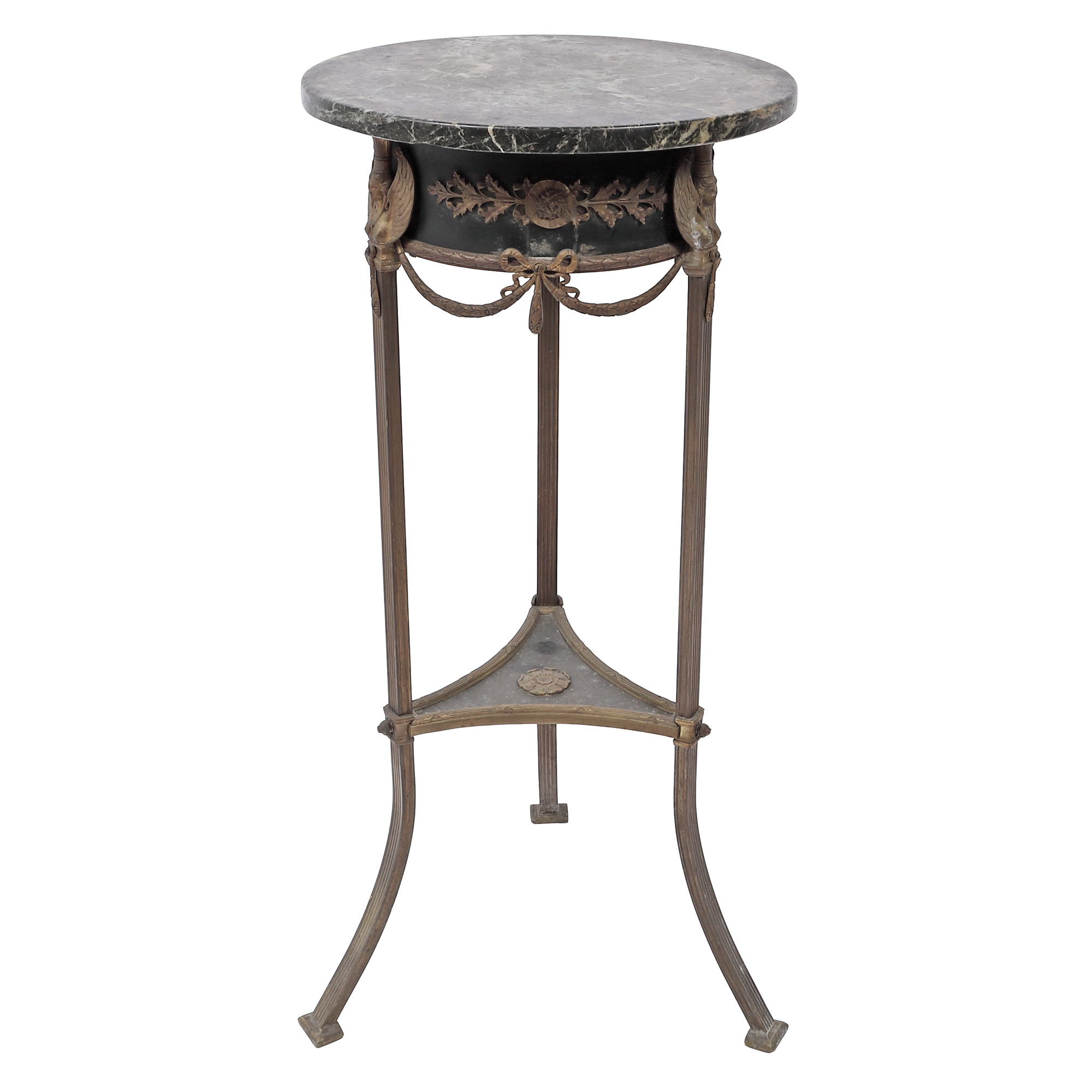 Empire table with marble top, decorated with caryatids and laurel wreaths, second half of the 19th century