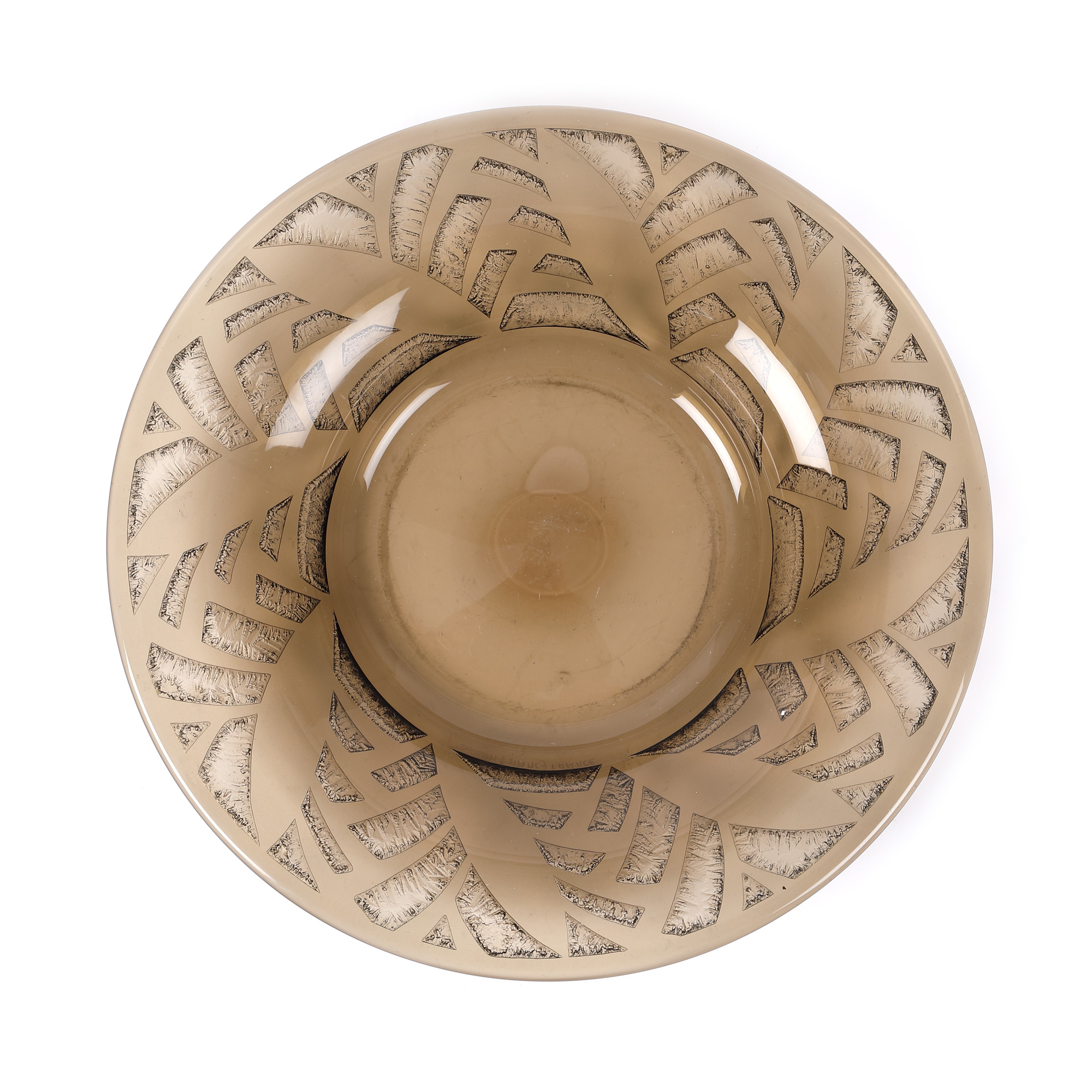 Art Deco Daum Nancy platter, smoked glass, approx. 1920-1930