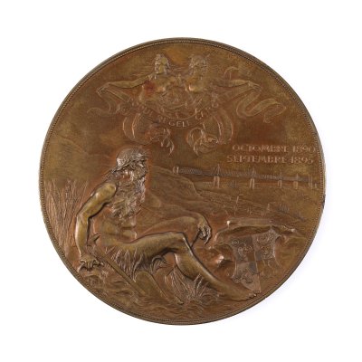 Medal "King Charles I Bridge, October 1890 - September 1895", engraver Anton Scharff, 1895