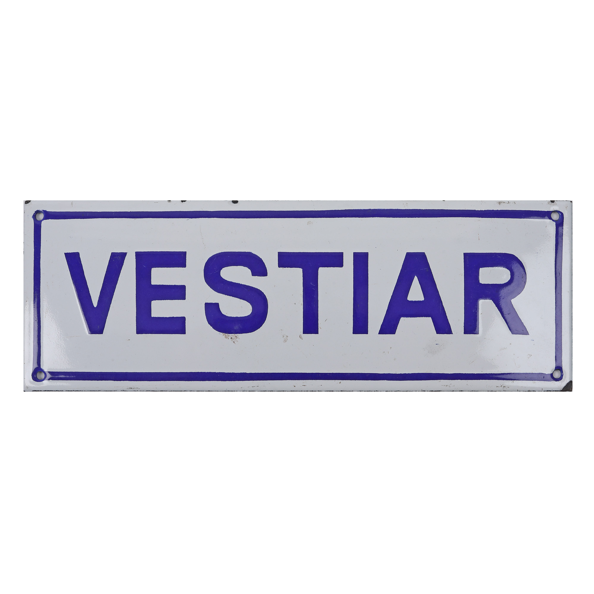 Enamel-coated metal plate, "Dressing room", the 1970s