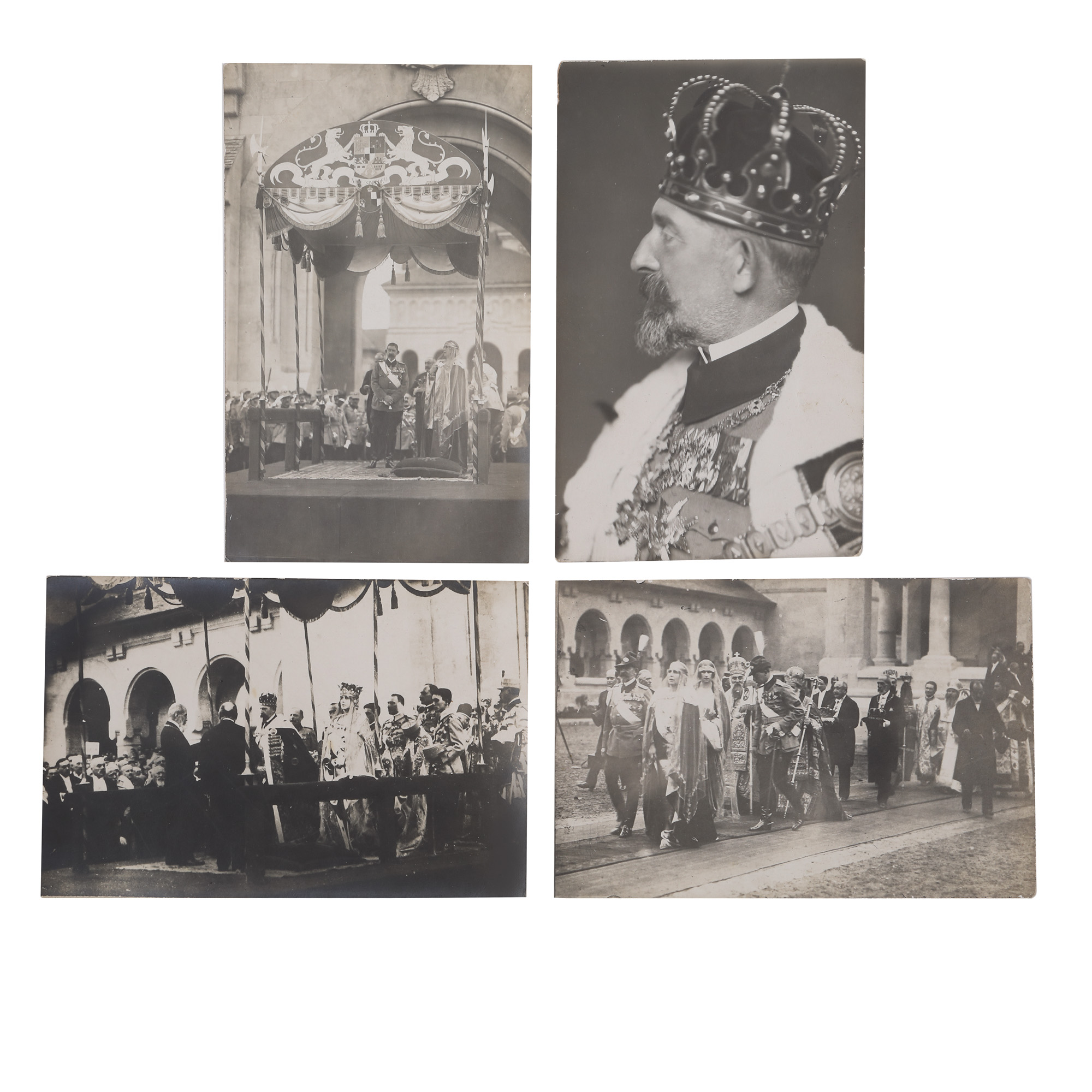 Four postcard-type photos of the coronation in Alba Iulia, circa 1922