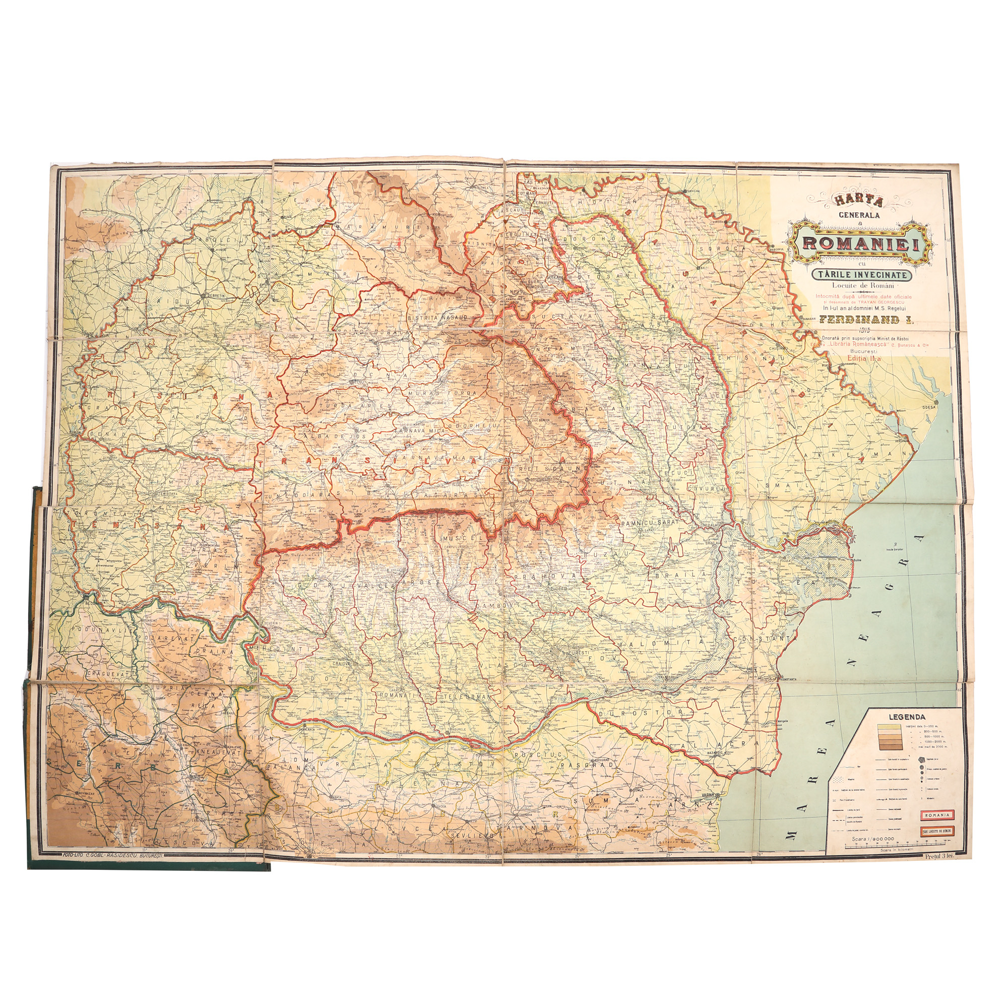 Hartă ”România și țările învecinate locuite de români”, 1915