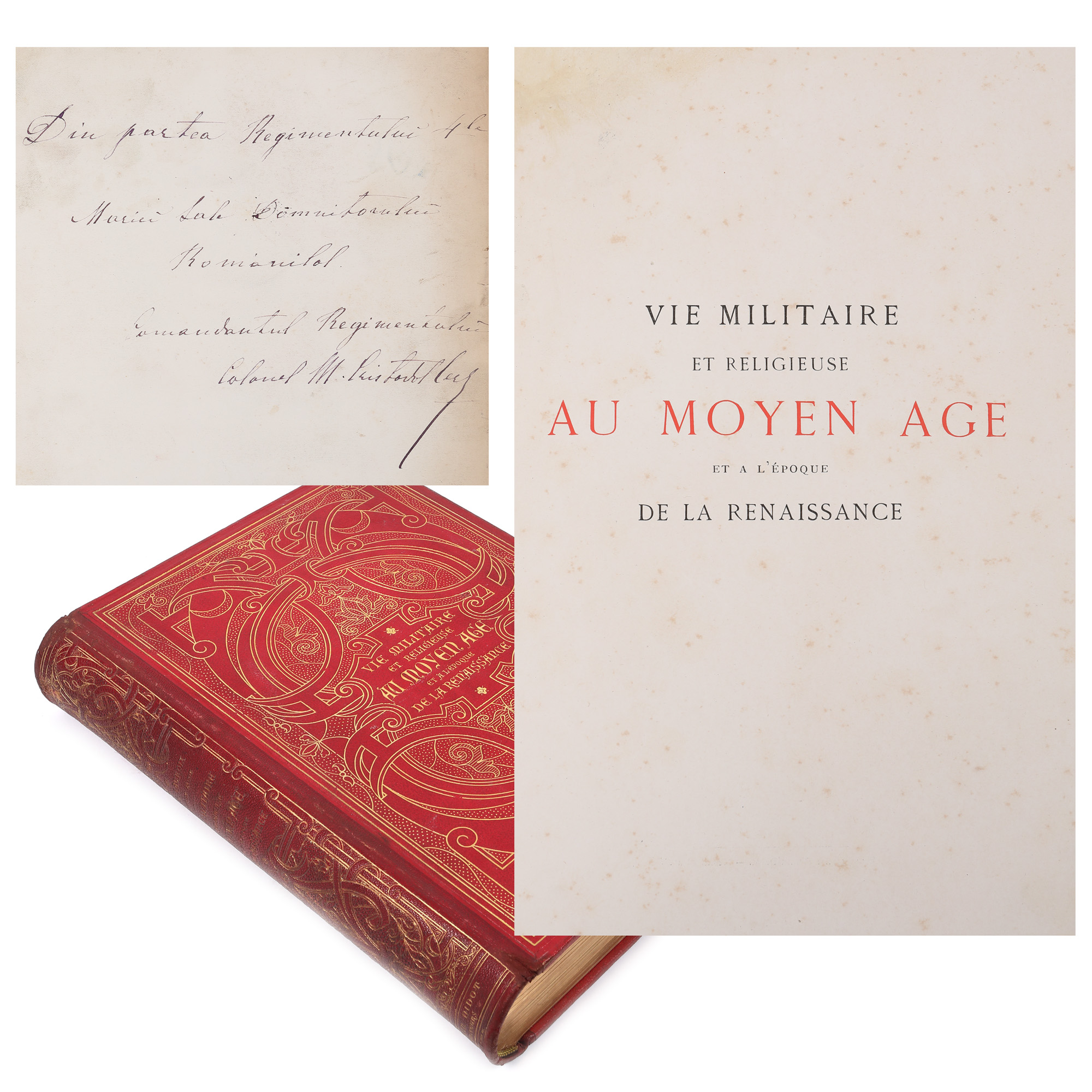 "Military and Religious Life from the Middle Ages to the Renaissance", by Paul Lacroix, Paris, 1876, ex libris King Charles I, a special collectible