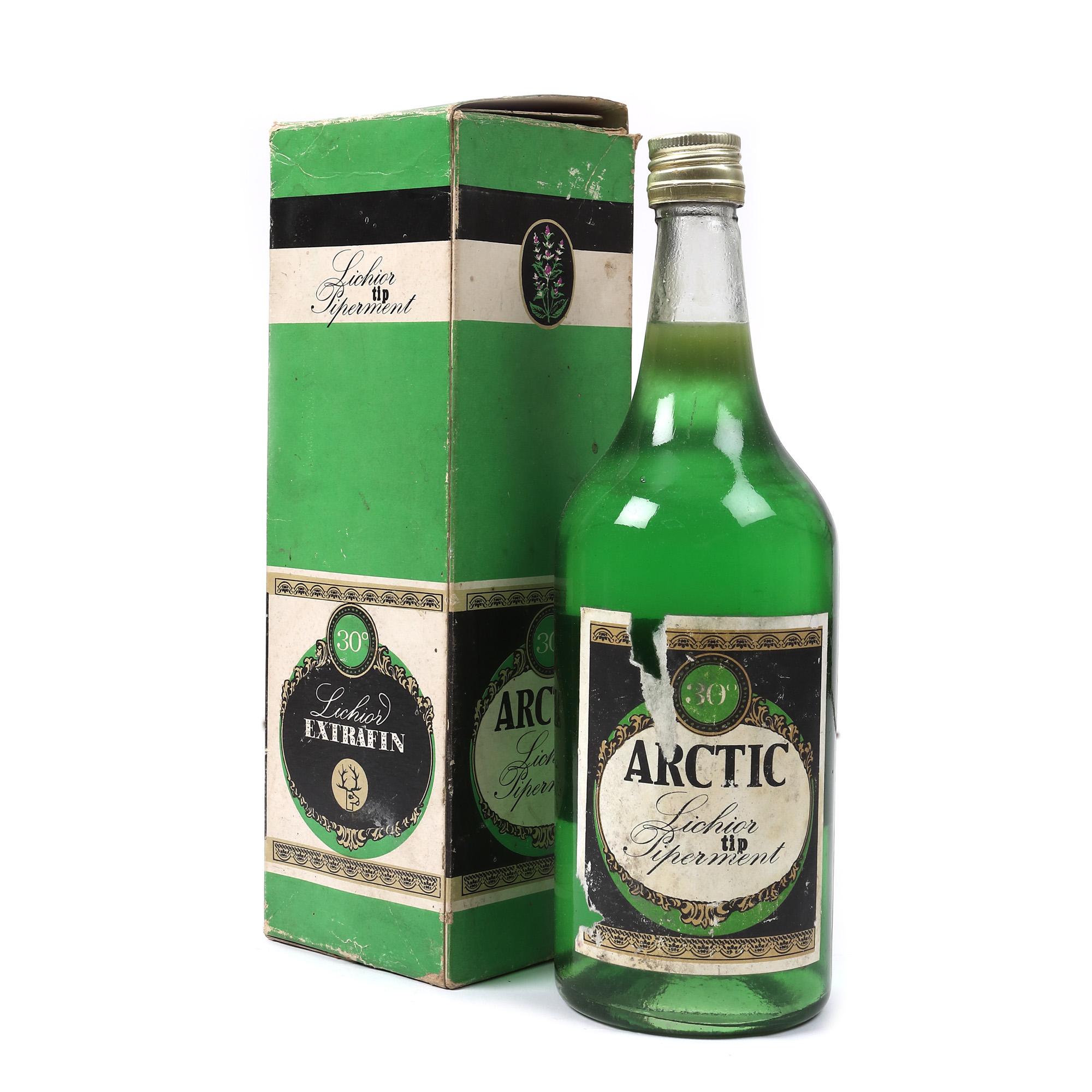 Lichior tip piperment "Arctic", 0,7l, în cutia originală, anii 1980