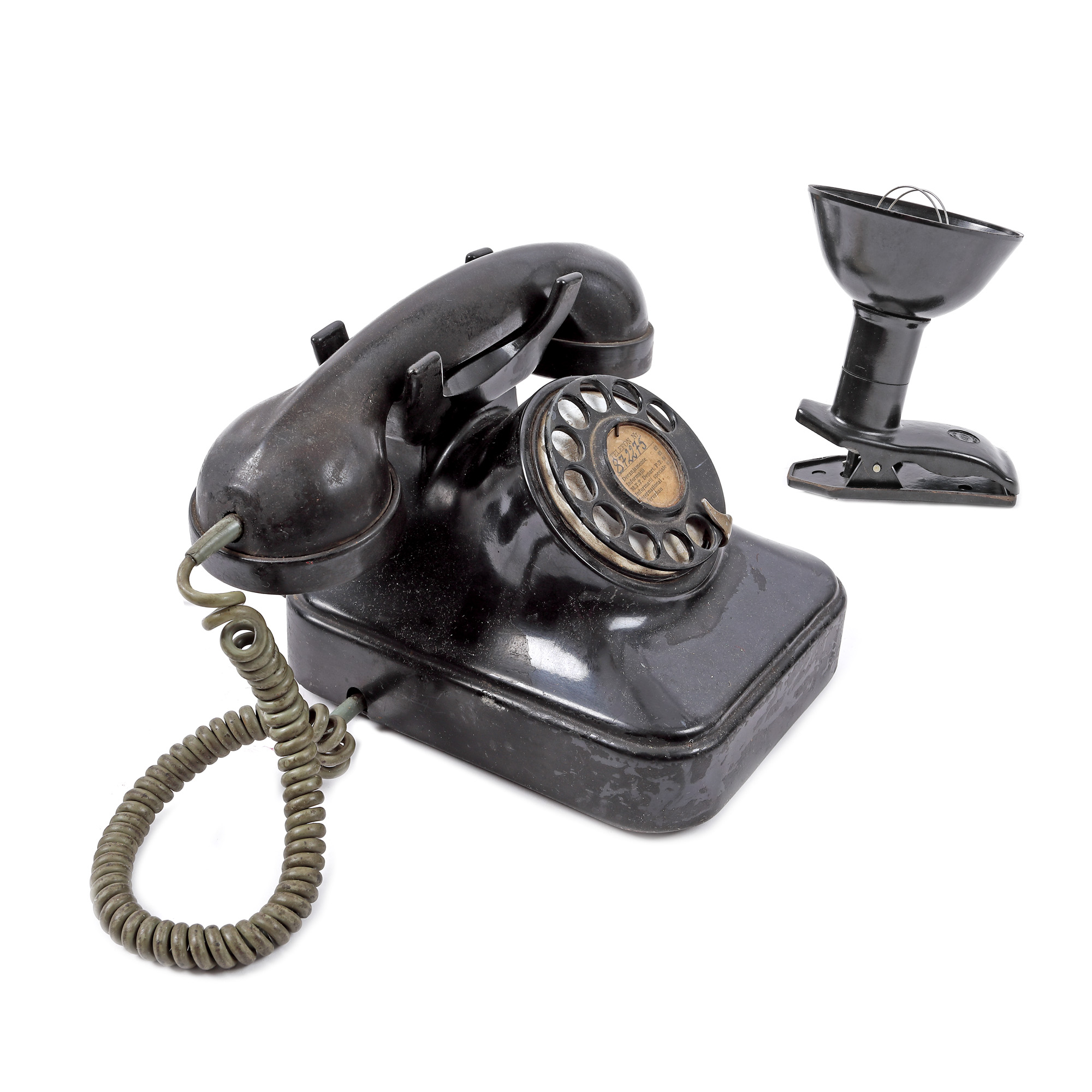 Set of telephone and miniature lamp, circa 1965