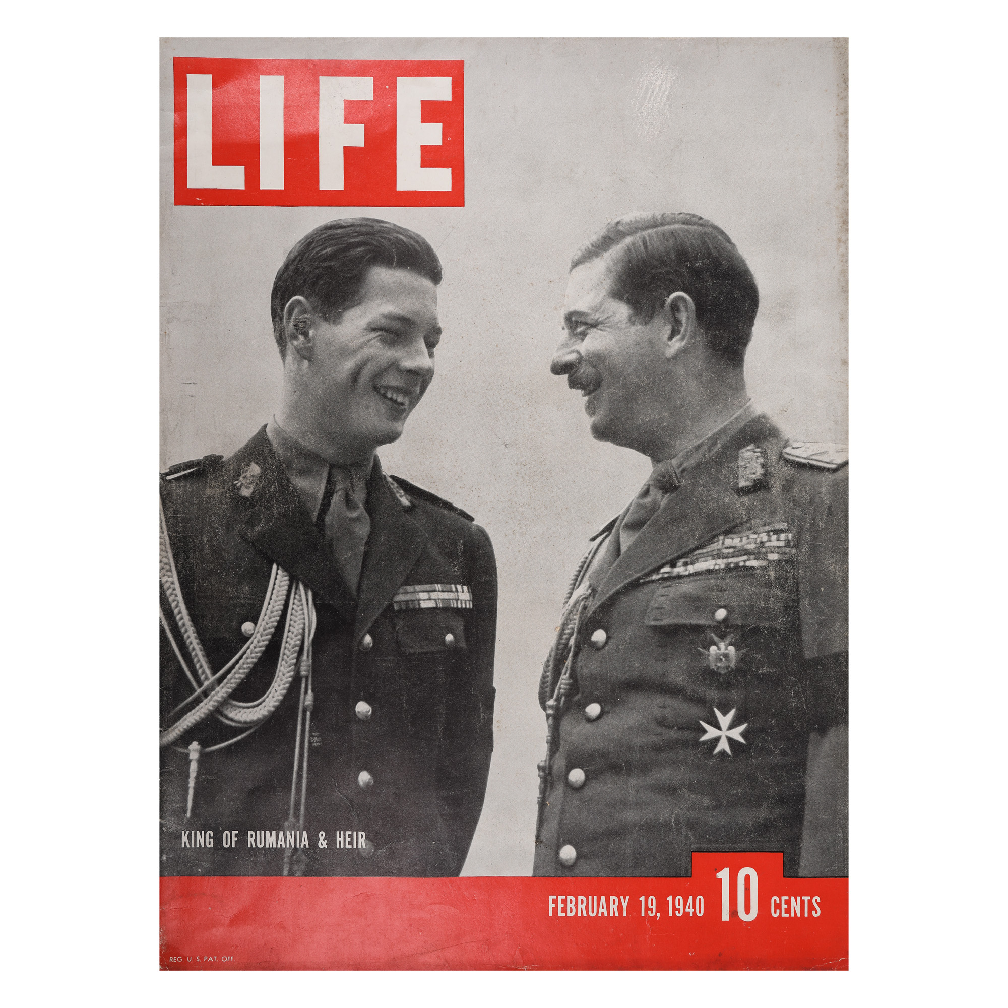 Revista ”Life”, număr dedicat României, ilustrându-i pe copertă pe Regele Carol al II-lea alături de fiul său, viitorul Rege Mihai I, februarie 1940